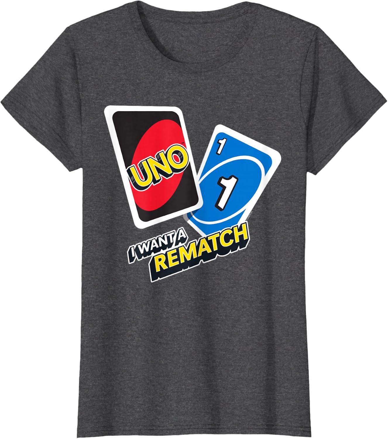 image:imageUNO I Want a Rematch TShirtDark Heather Grey