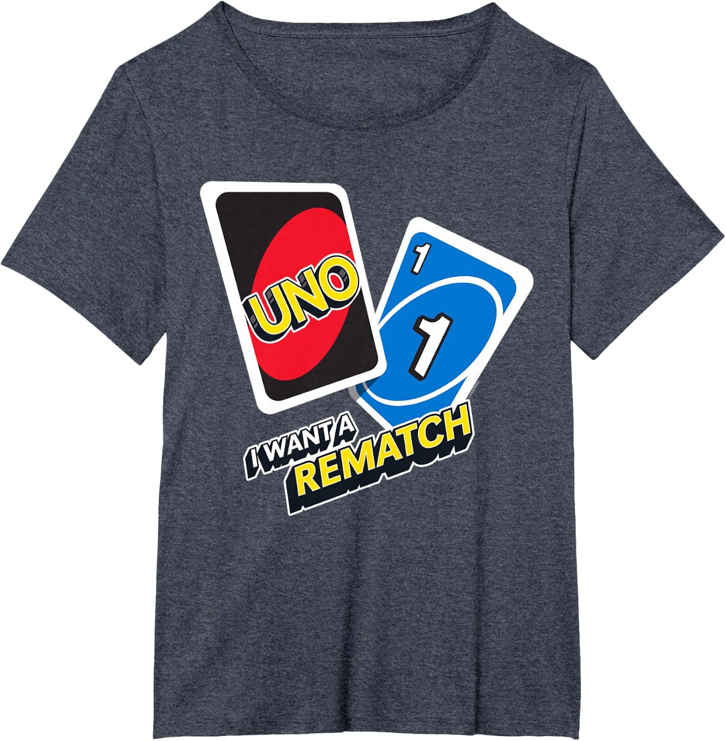 image:imageUNO I Want a Rematch TShirtHeather Blue