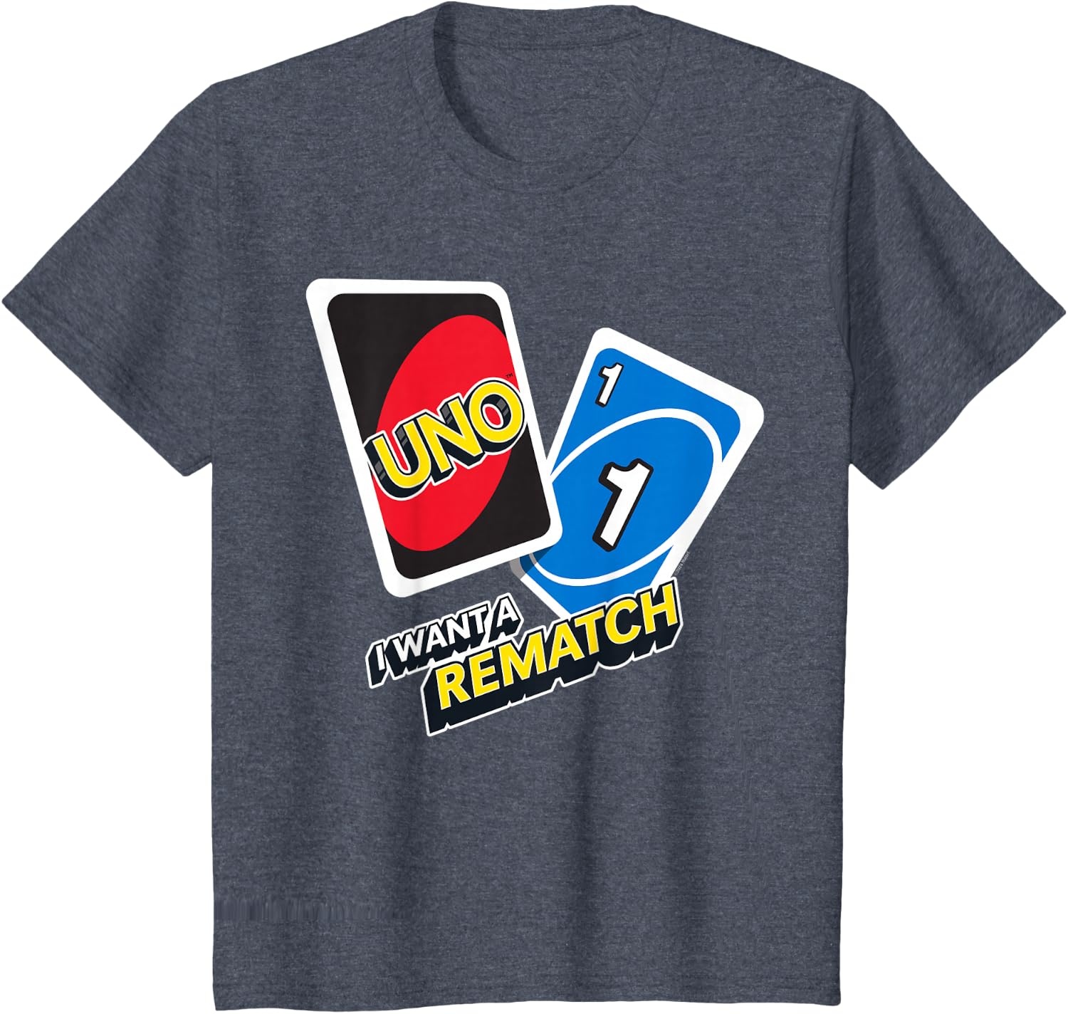image:imageUNO I Want a Rematch TShirtHeather Blue