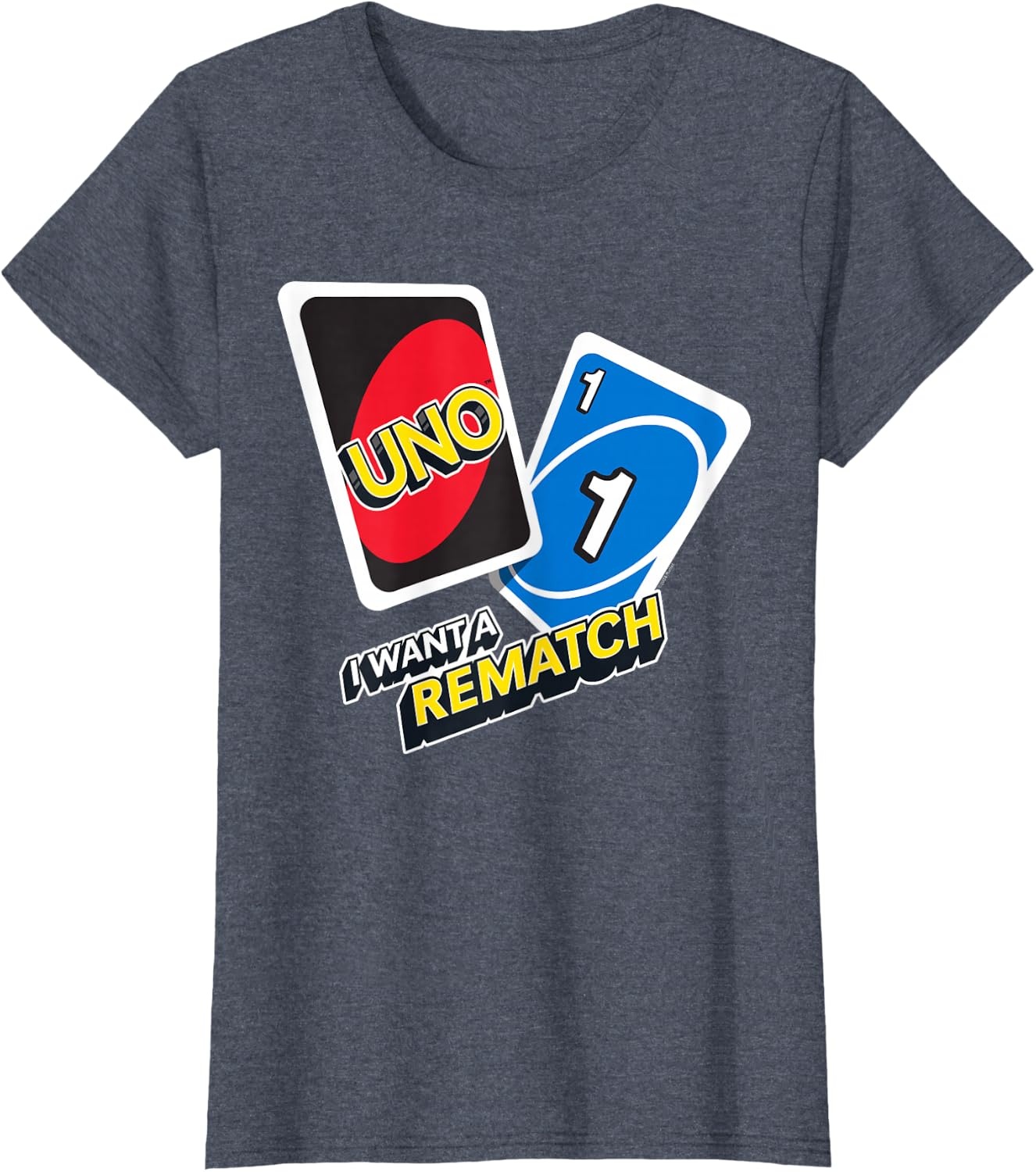 image:imageUNO I Want a Rematch TShirtHeather Blue