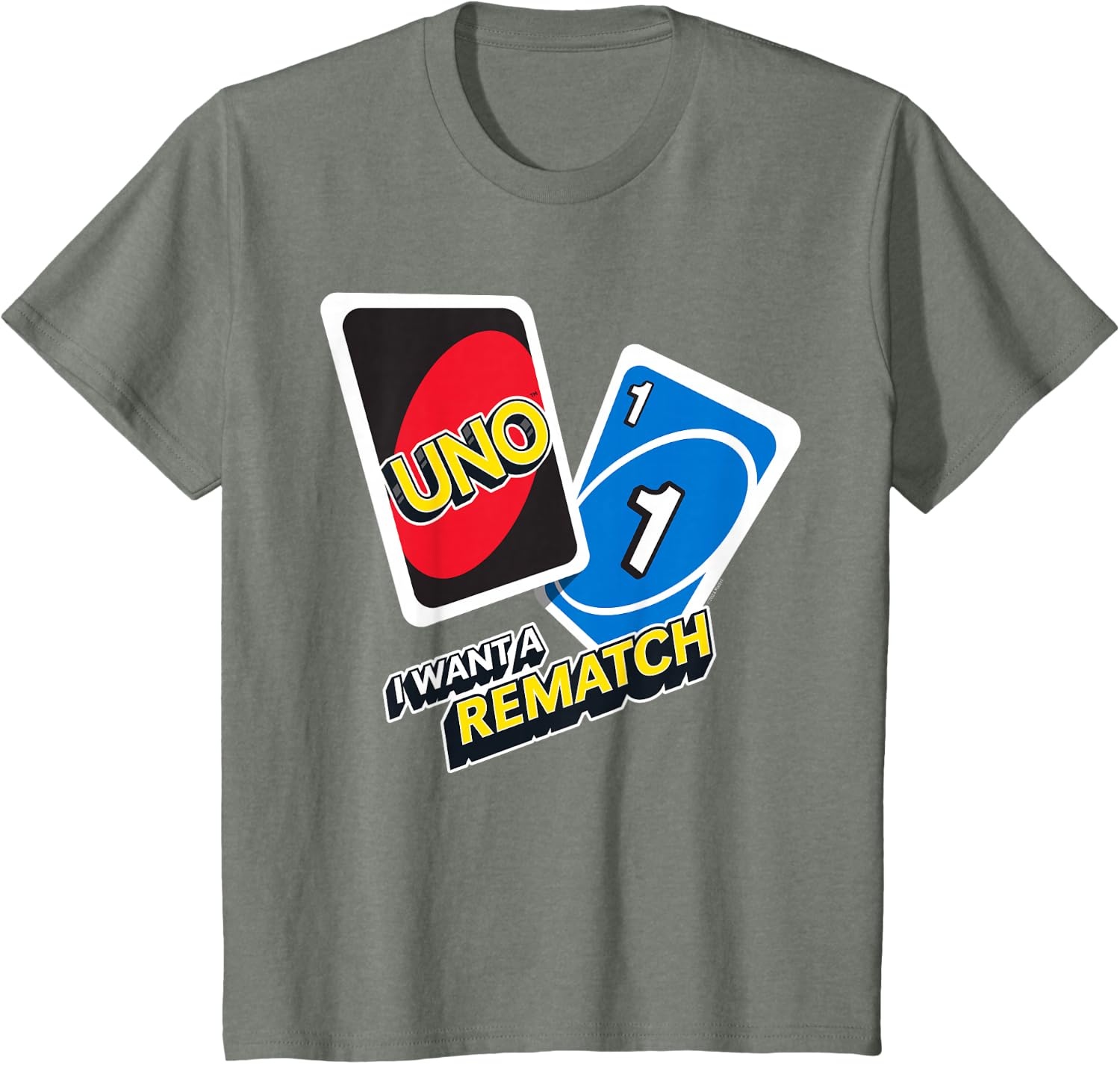 image:imageUNO I Want a Rematch TShirtOlive Heather