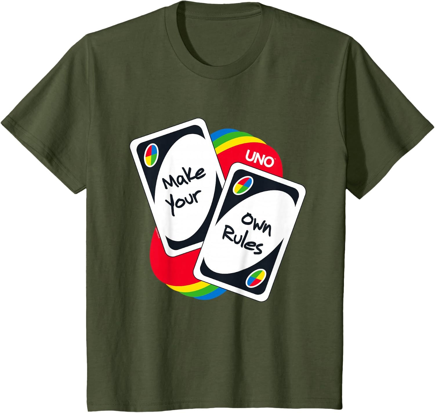 image:imageUNO Make Your Own Rules TShirtOlive Green