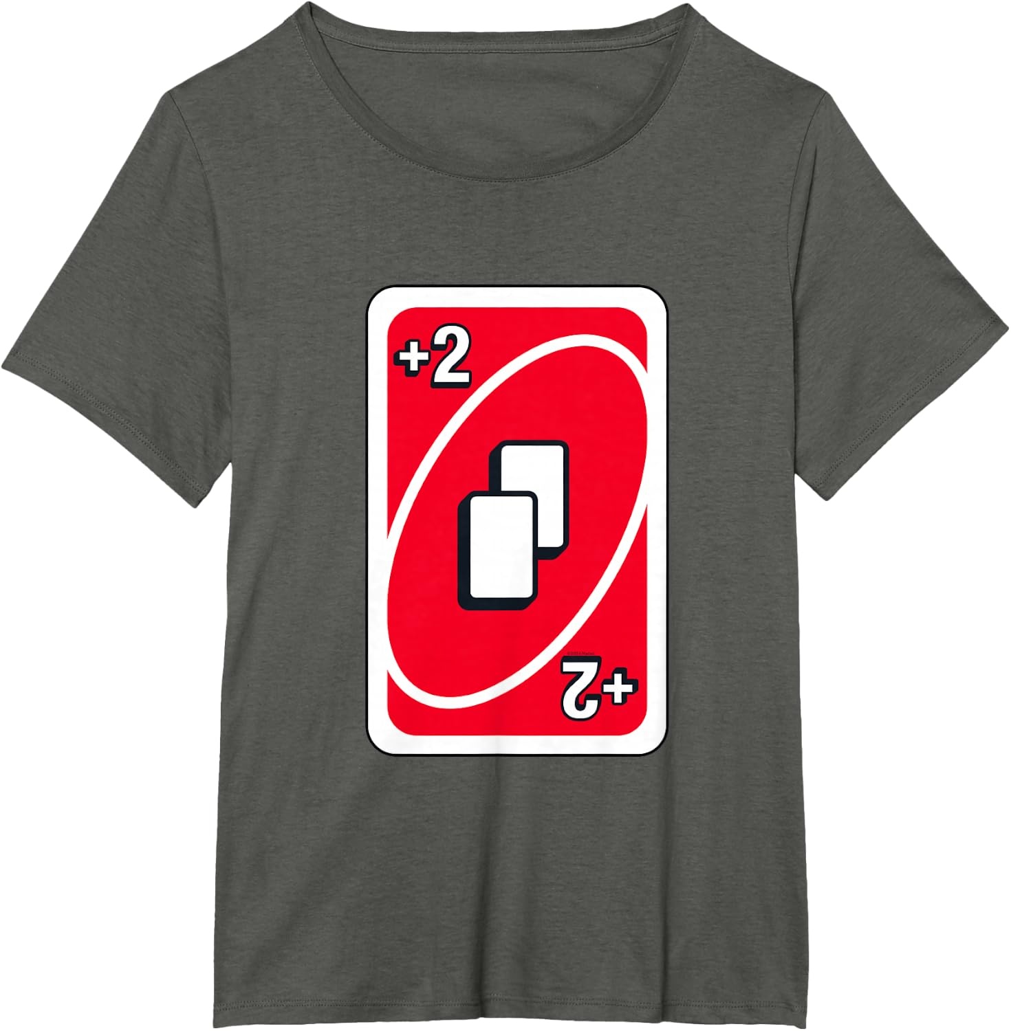 image:imageUNO Red Draw Two Card TShirtAsphalt Grey