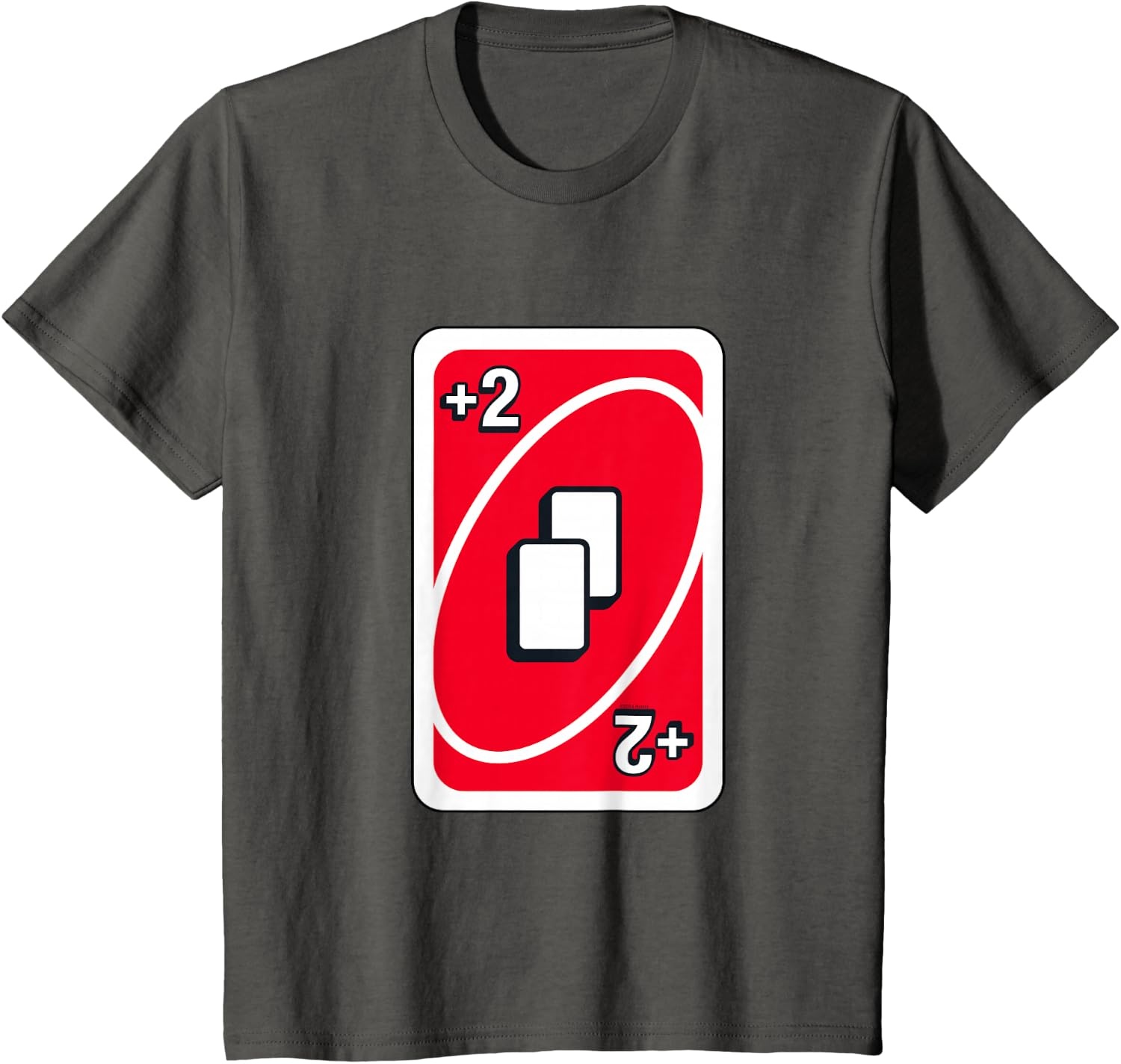 image:imageUNO Red Draw Two Card TShirtAsphalt Grey