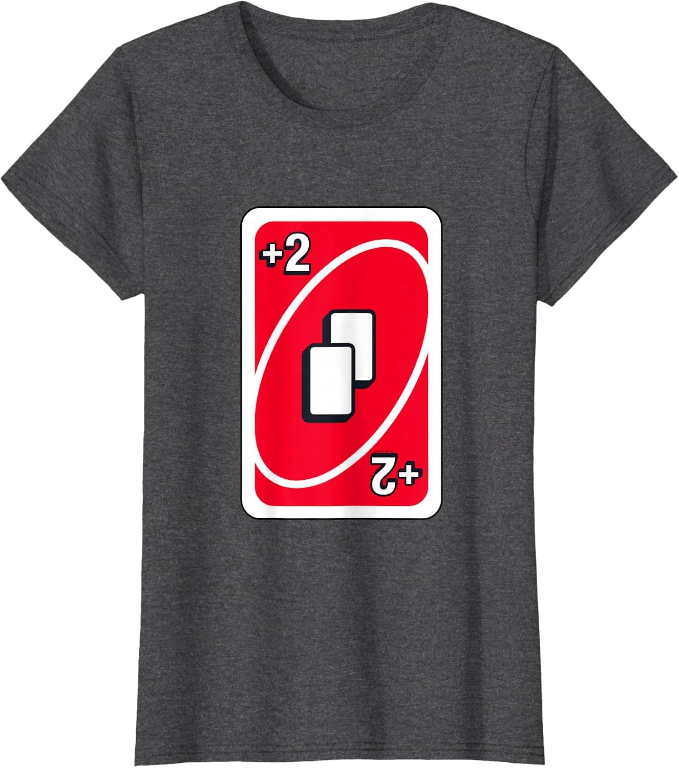 image:imageUNO Red Draw Two Card TShirtDark Heather Grey