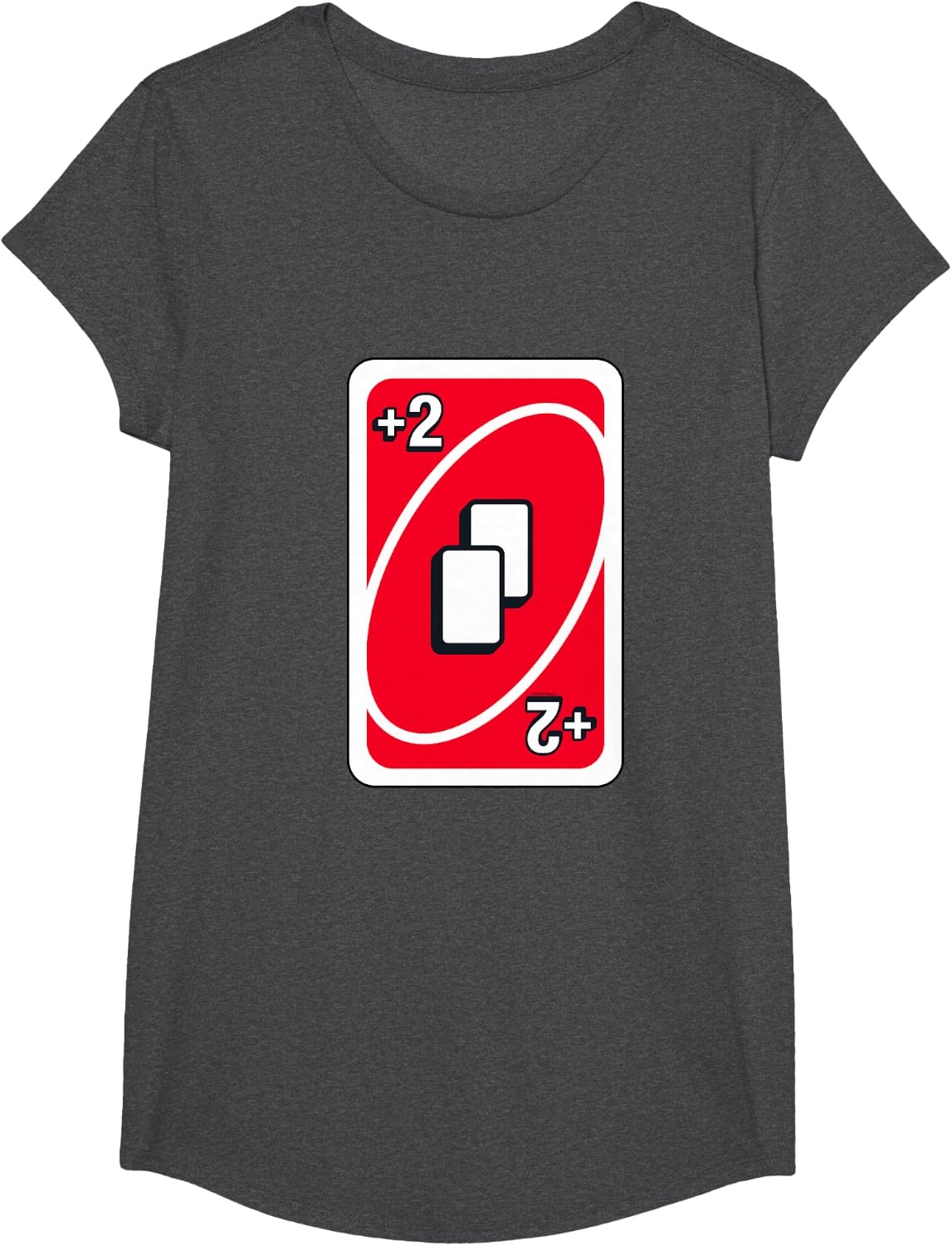image:imageUNO Red Draw Two Card TShirtDark Heather Grey