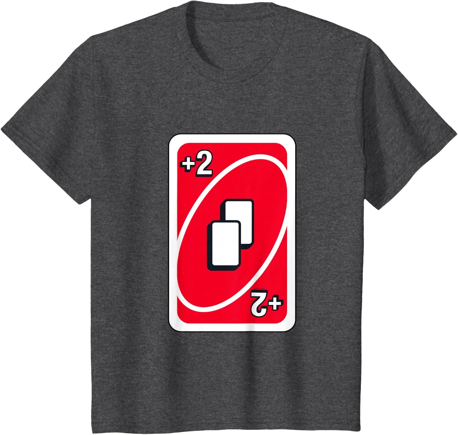 image:imageUNO Red Draw Two Card TShirtDark Heather Grey