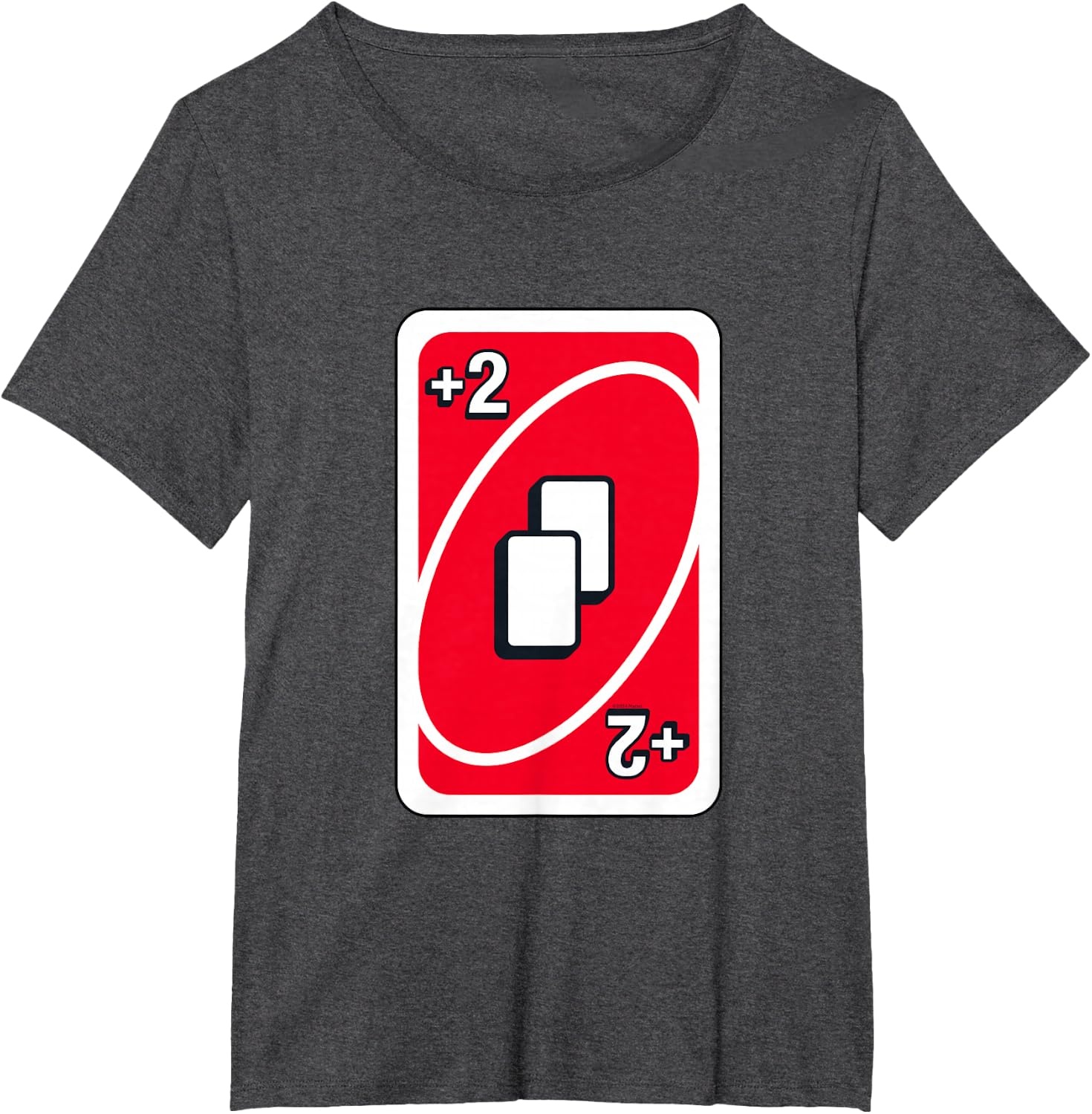 image:imageUNO Red Draw Two Card TShirtDark Heather Grey
