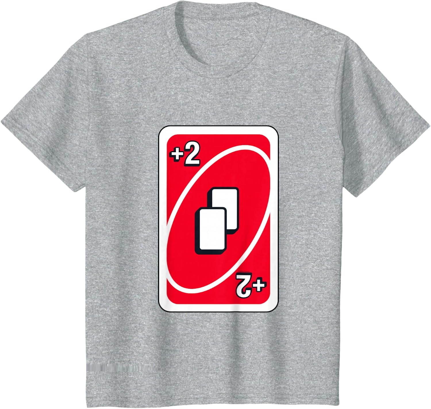 image:imageUNO Red Draw Two Card TShirtHeather Grey