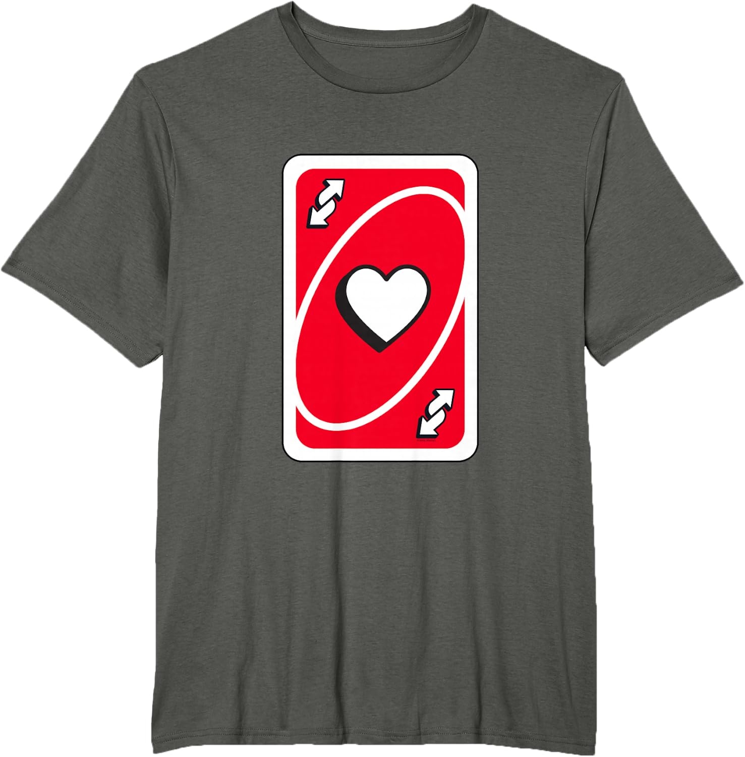image:imageUNO Valentines Day Red Reverse Card TShirtAsphalt Grey