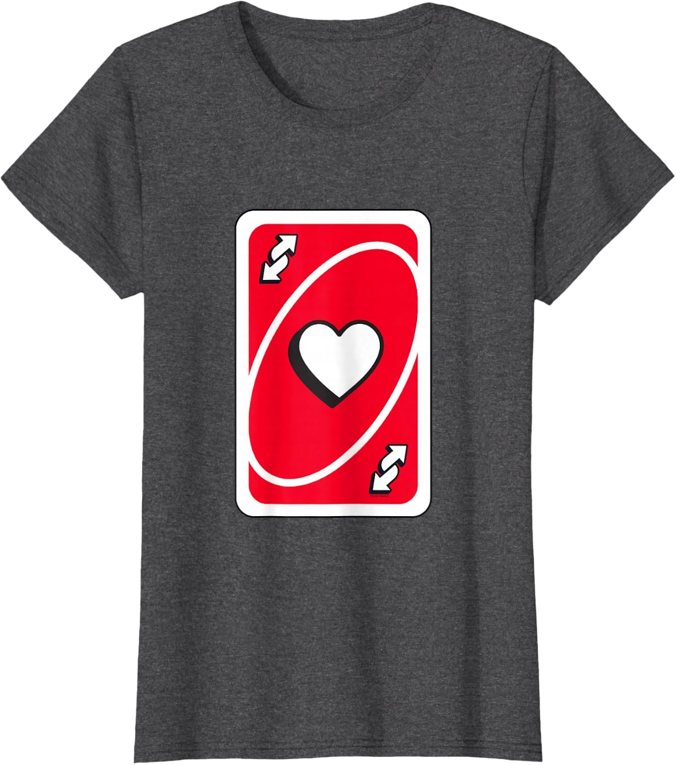 image:imageUNO Valentines Day Red Reverse Card TShirtDark Heather Grey