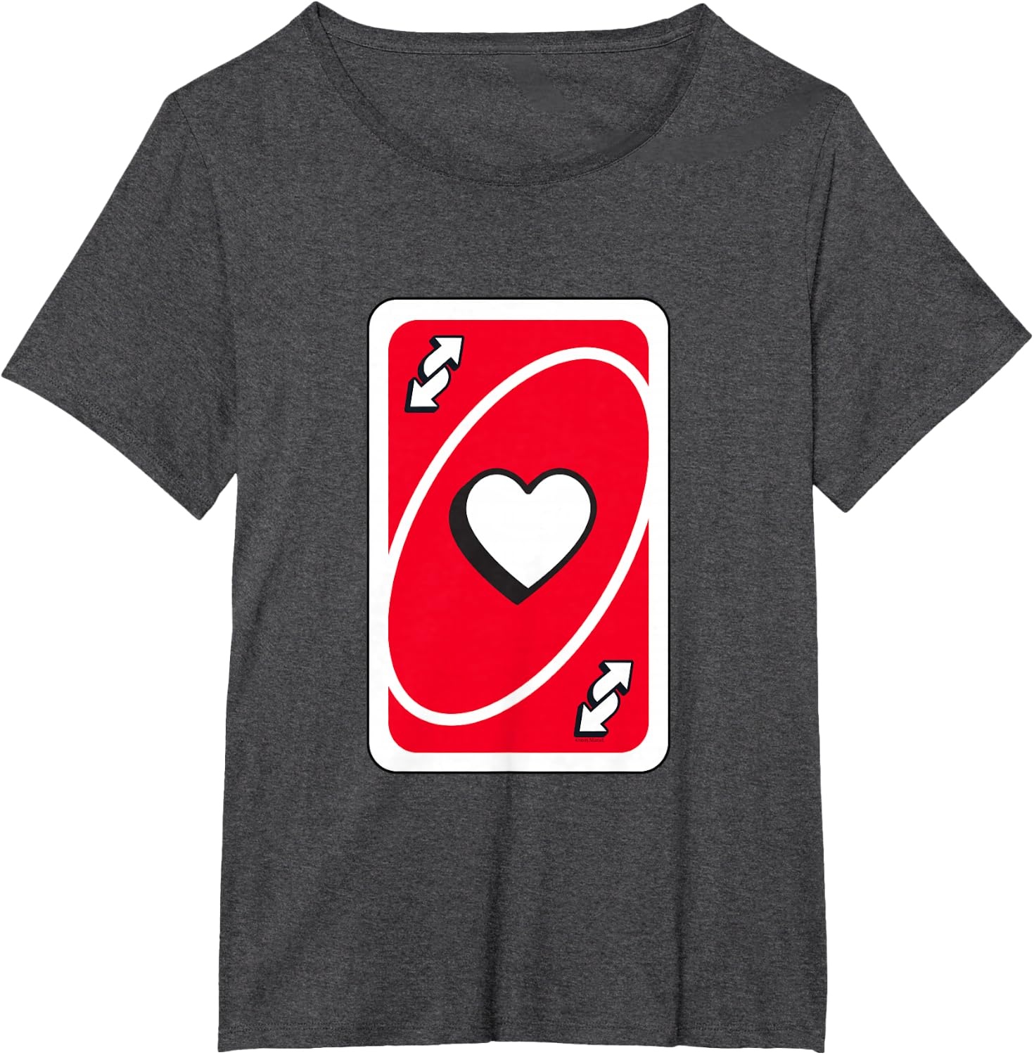 image:imageUNO Valentines Day Red Reverse Card TShirtDark Heather Grey