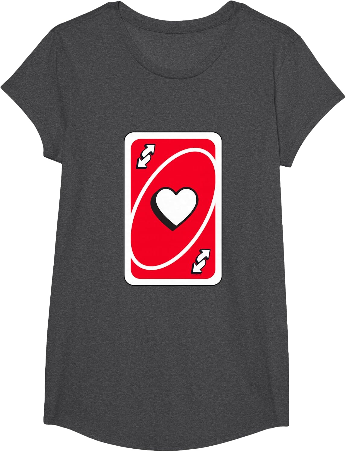 image:imageUNO Valentines Day Red Reverse Card TShirtDark Heather Grey