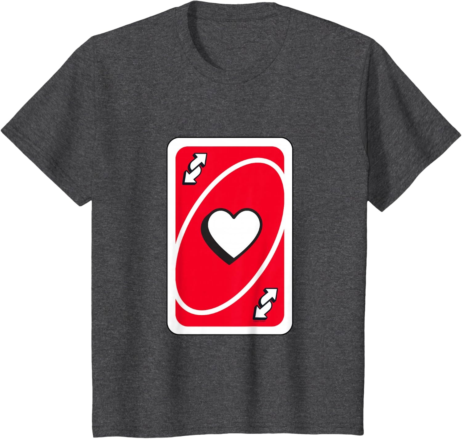 image:imageUNO Valentines Day Red Reverse Card TShirtDark Heather Grey