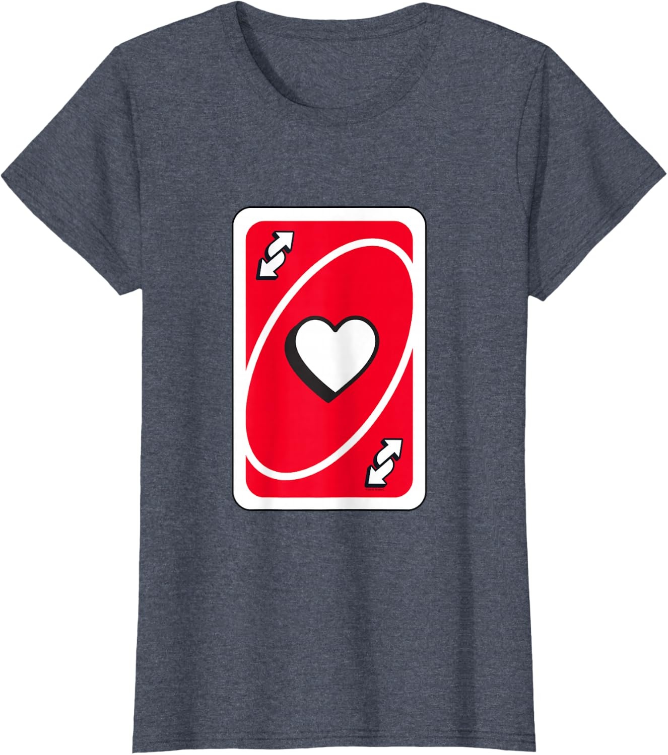 image:imageUNO Valentines Day Red Reverse Card TShirtHeather Blue