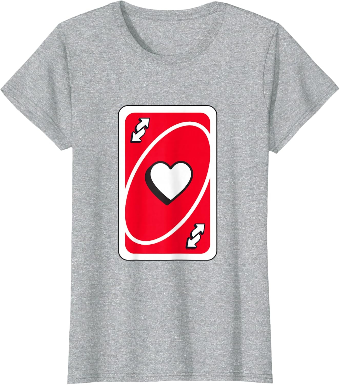 image:imageUNO Valentines Day Red Reverse Card TShirtHeather Grey