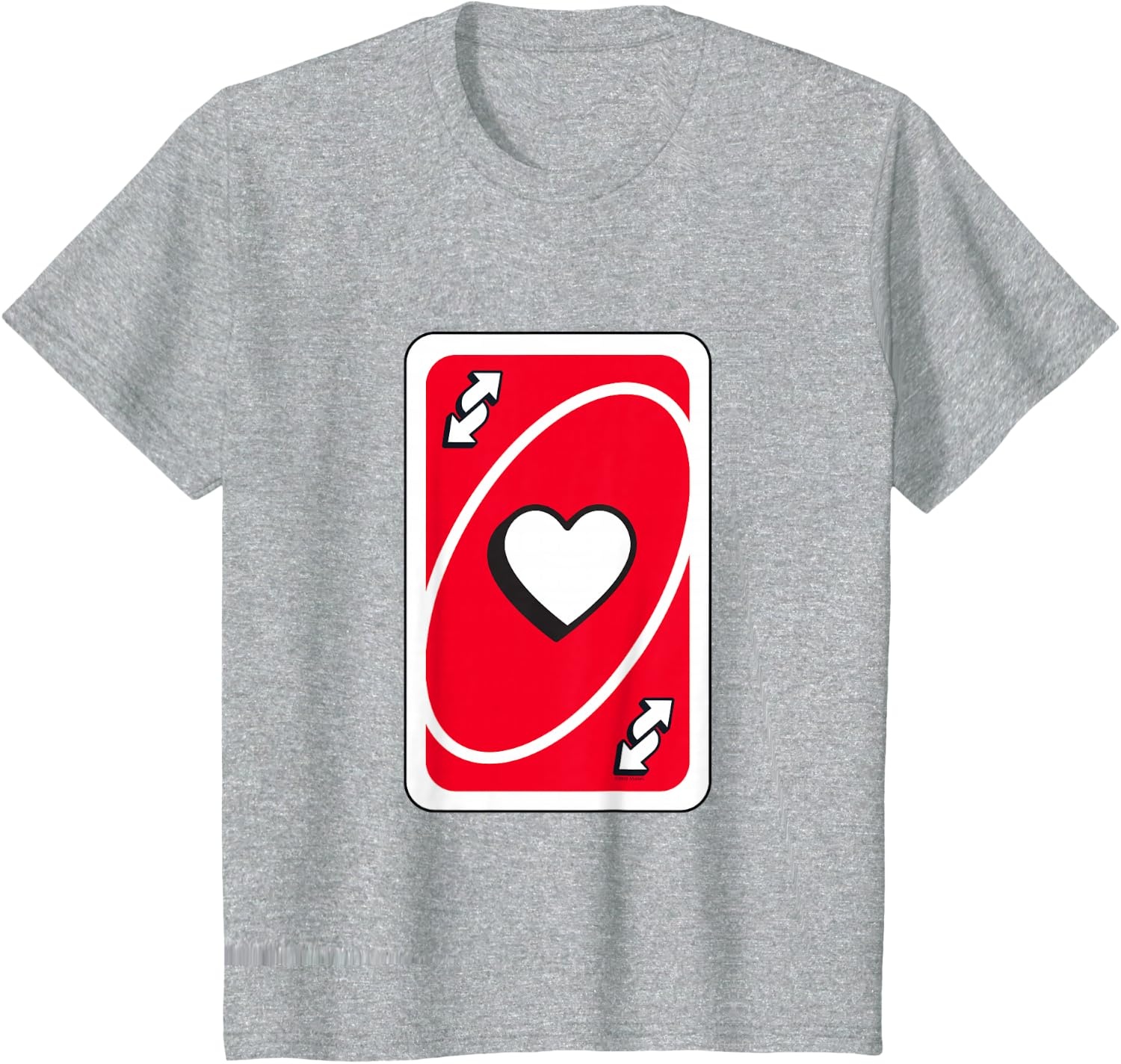image:imageUNO Valentines Day Red Reverse Card TShirtHeather Grey