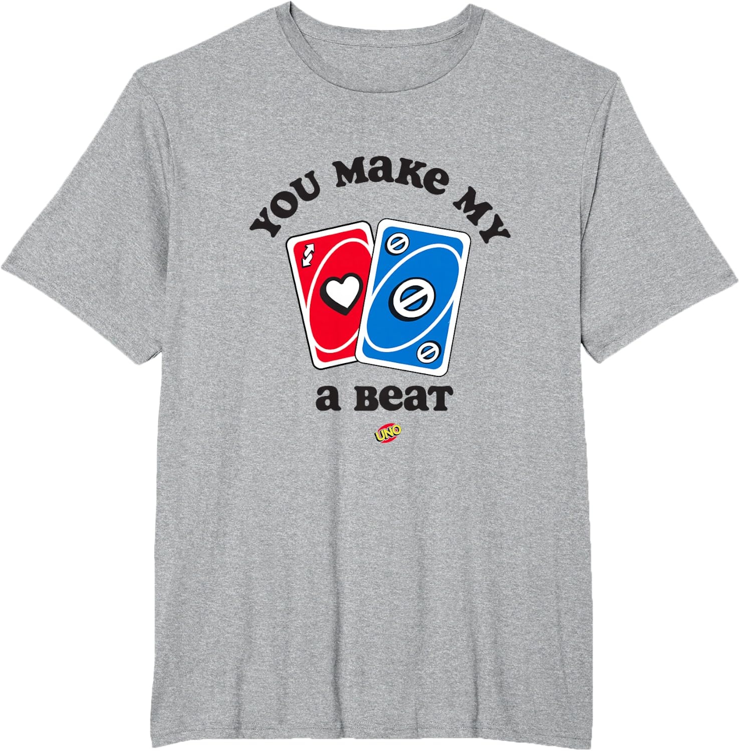 image:imageUNO Valentines Day You Make My Heart Skip a Beat TShirtHeather Grey