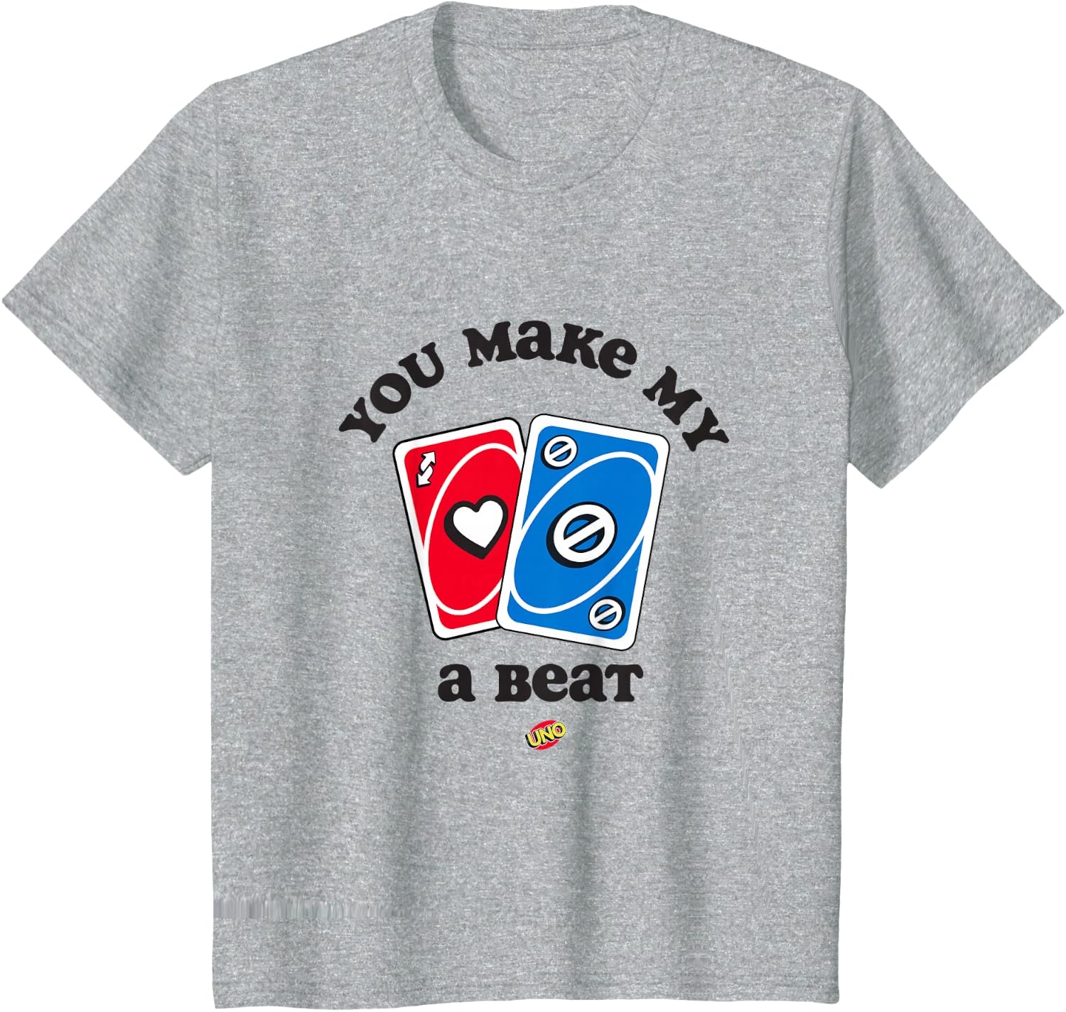 image:imageUNO Valentines Day You Make My Heart Skip a Beat TShirtHeather Grey
