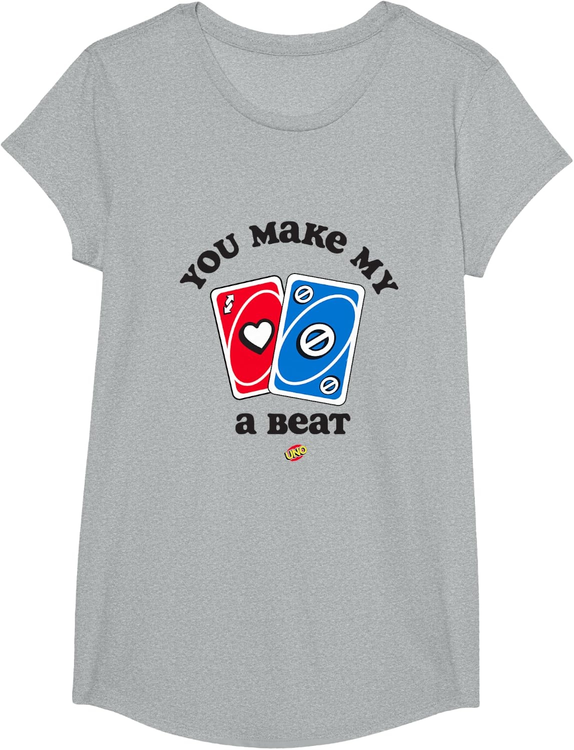 image:imageUNO Valentines Day You Make My Heart Skip a Beat TShirtHeather Grey