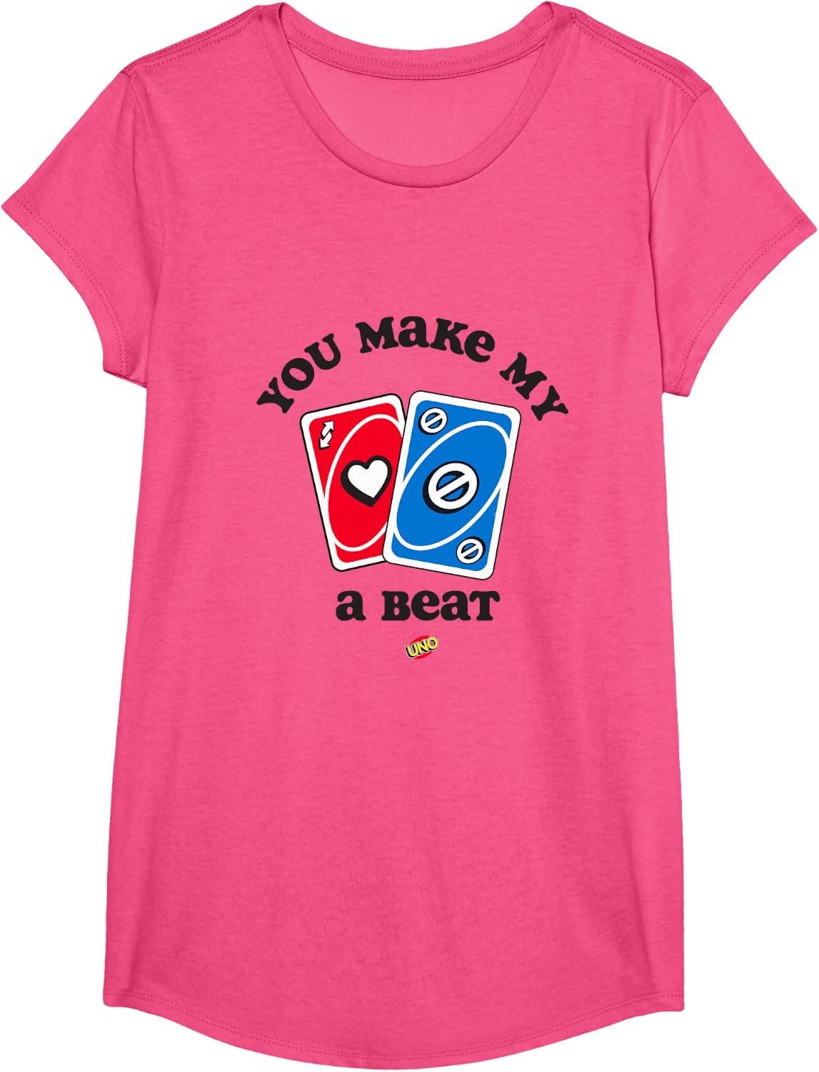 image:imageUNO Valentines Day You Make My Heart Skip a Beat TShirtPink Heather