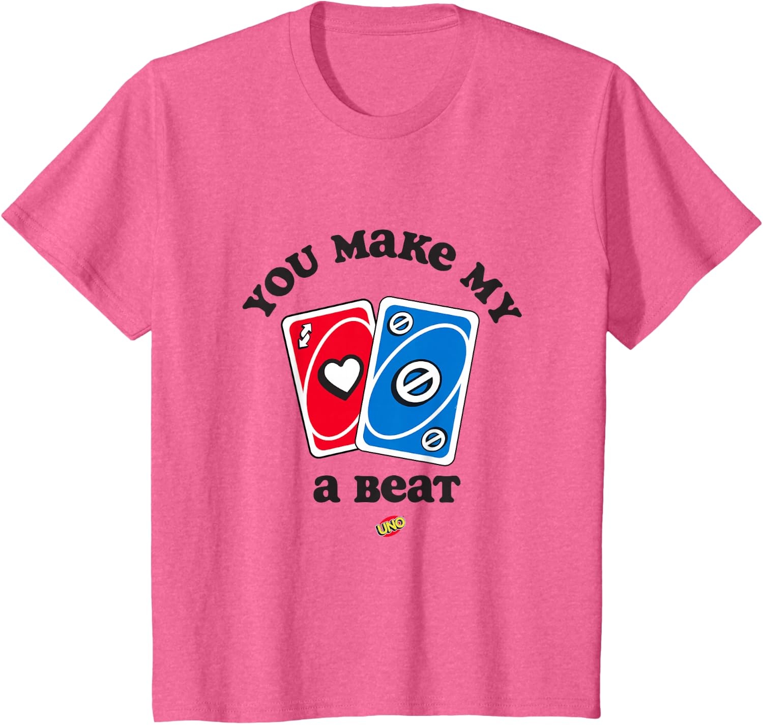 image:imageUNO Valentines Day You Make My Heart Skip a Beat TShirtPink Heather