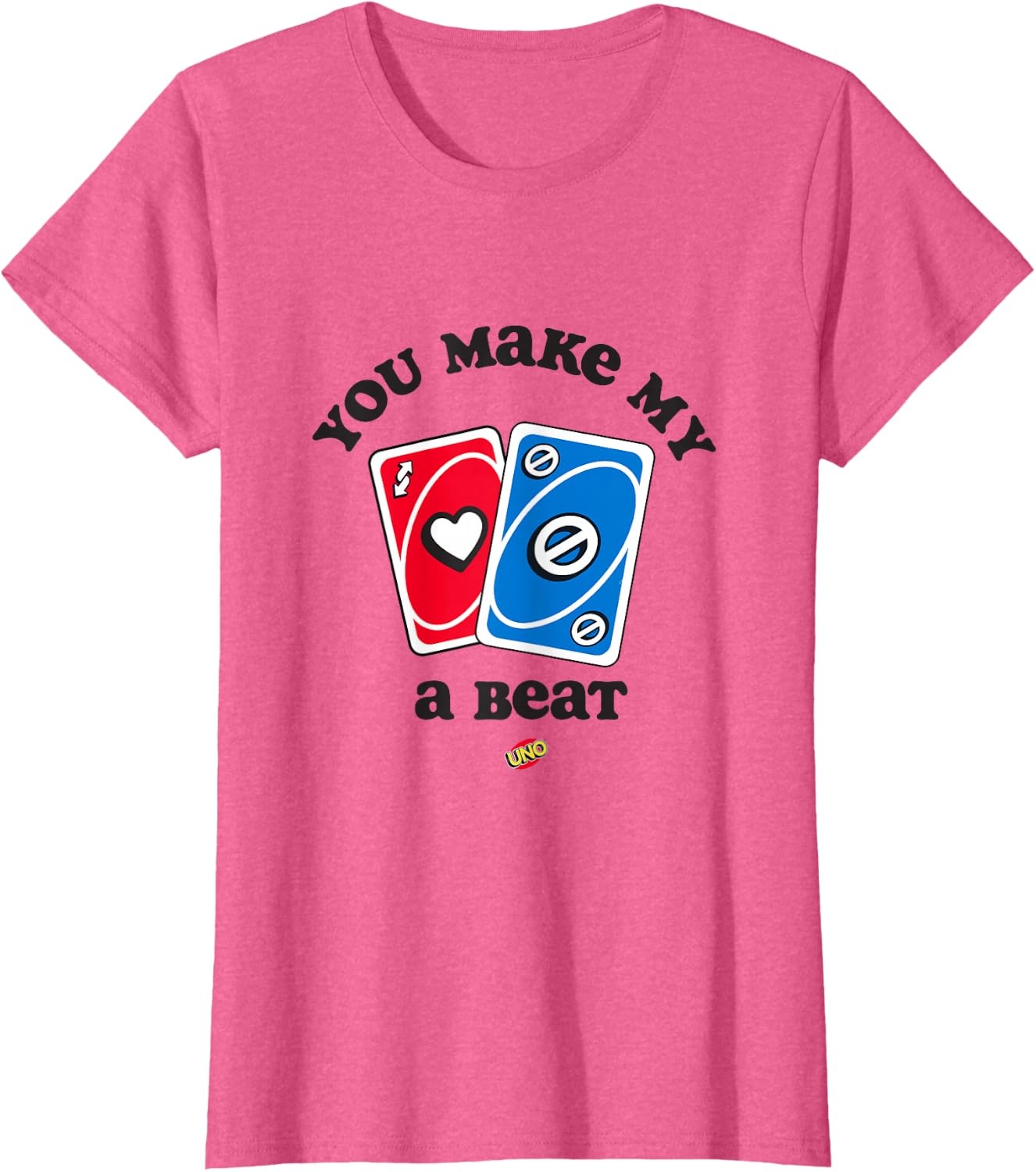 image:imageUNO Valentines Day You Make My Heart Skip a Beat TShirtPink Heather