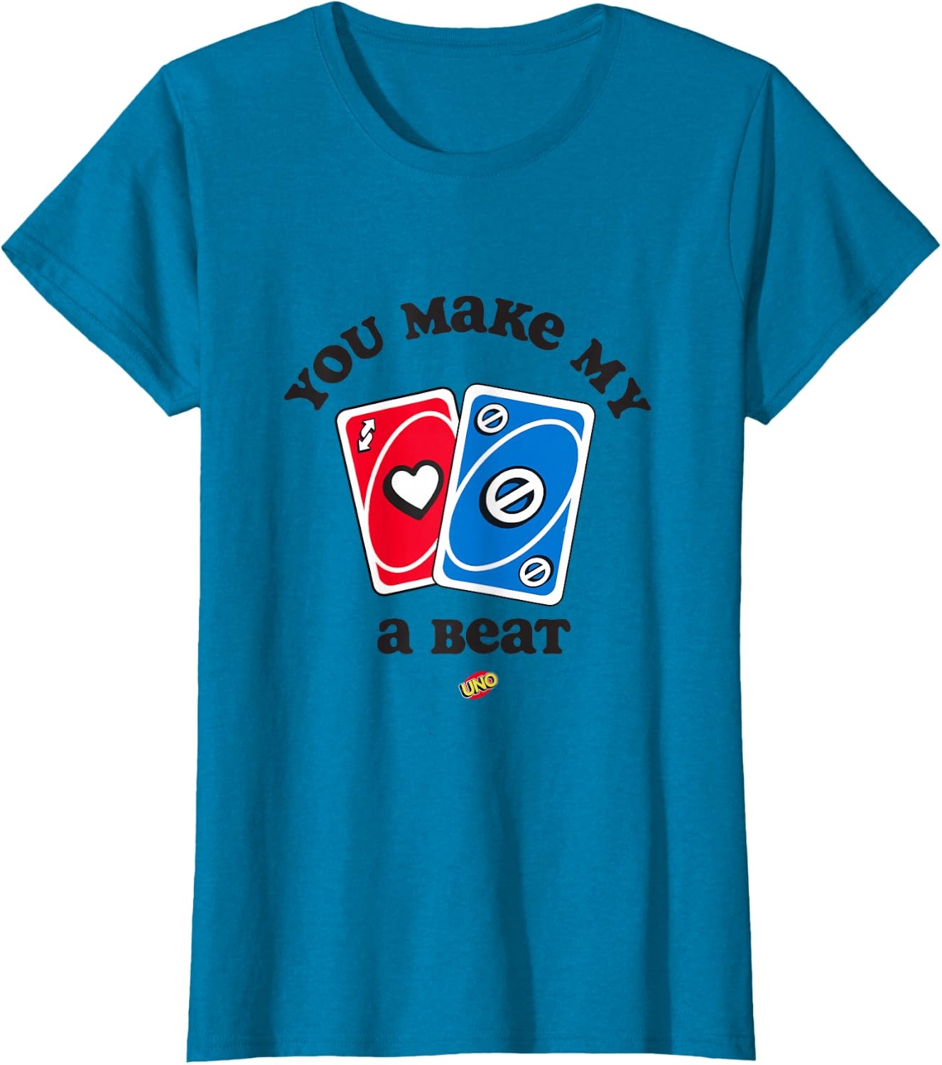 image:imageUNO Valentines Day You Make My Heart Skip a Beat TShirtSapphire Blue
