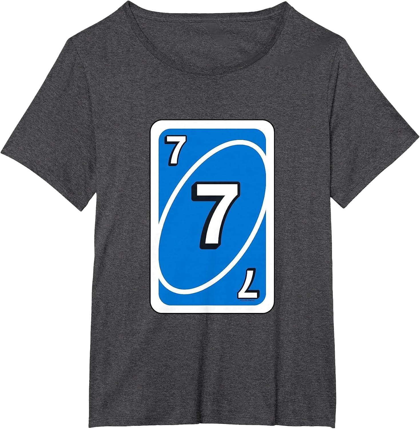 image:imageUNO Halloween Blue 7 Card TShirtDark Heather Grey