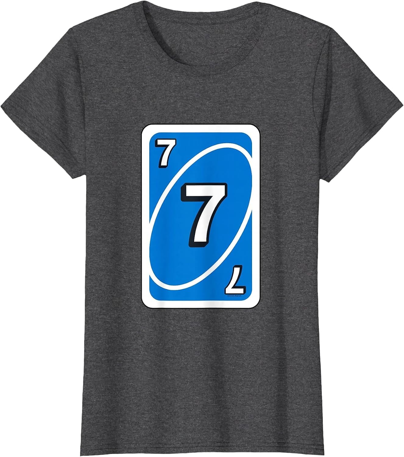 image:imageUNO Halloween Blue 7 Card TShirtDark Heather Grey