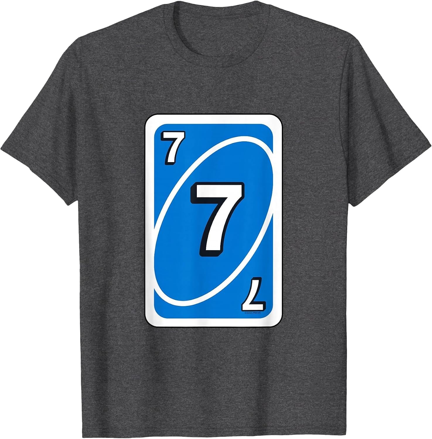 image:imageUNO Halloween Blue 7 Card TShirtDark Heather Grey