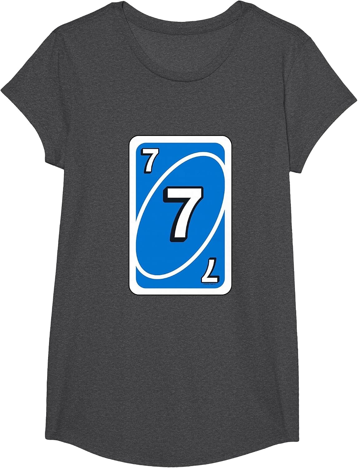 image:imageUNO Halloween Blue 7 Card TShirtDark Heather Grey