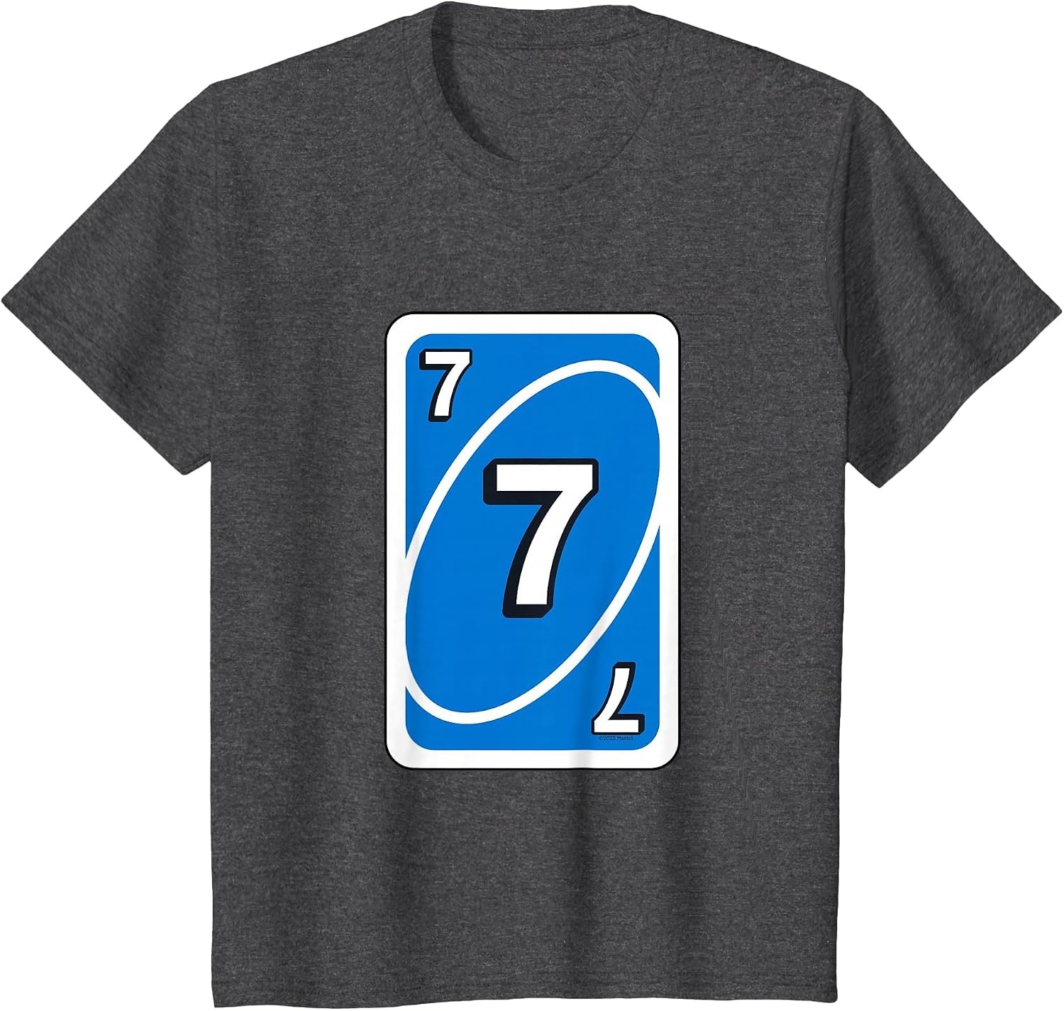 image:imageUNO Halloween Blue 7 Card TShirtDark Heather Grey