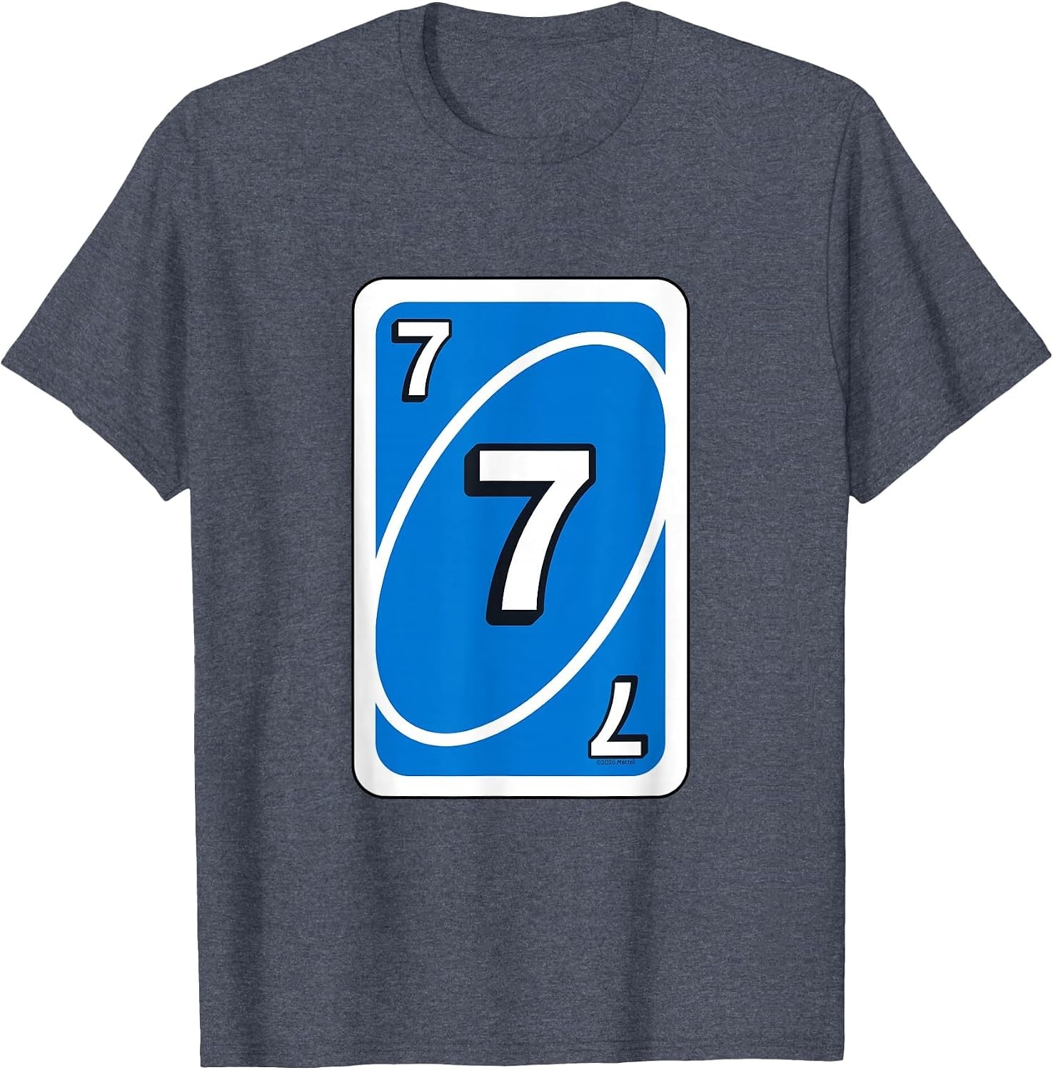 image:imageUNO Halloween Blue 7 Card TShirtHeather Blue