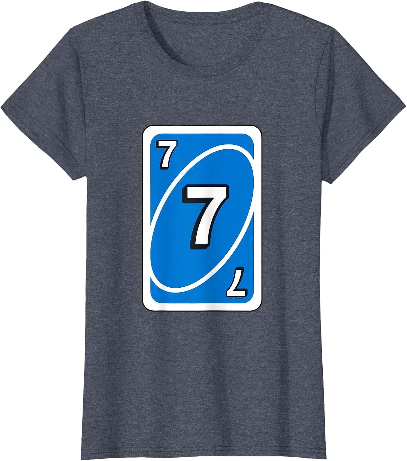 image:imageUNO Halloween Blue 7 Card TShirtHeather Blue