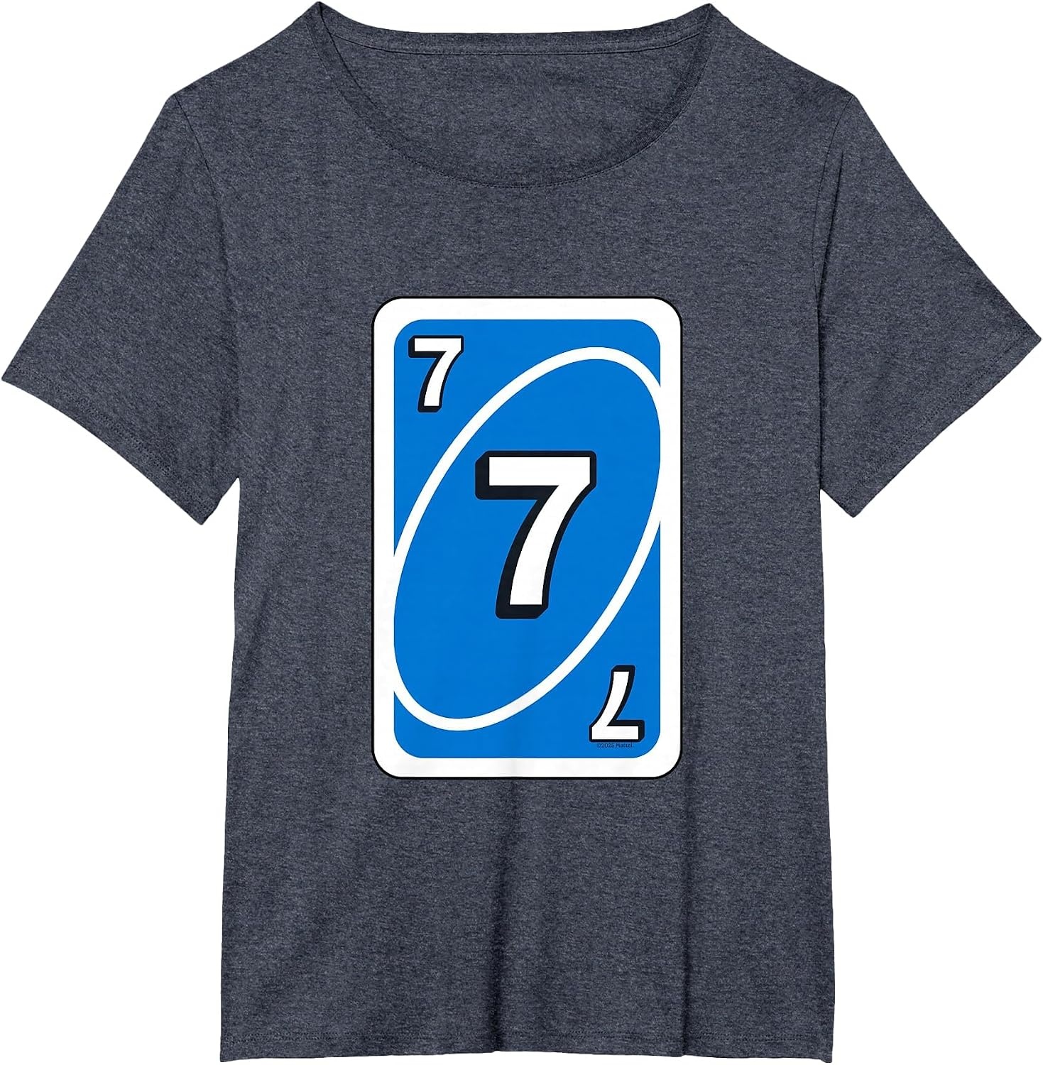 image:imageUNO Halloween Blue 7 Card TShirtHeather Blue