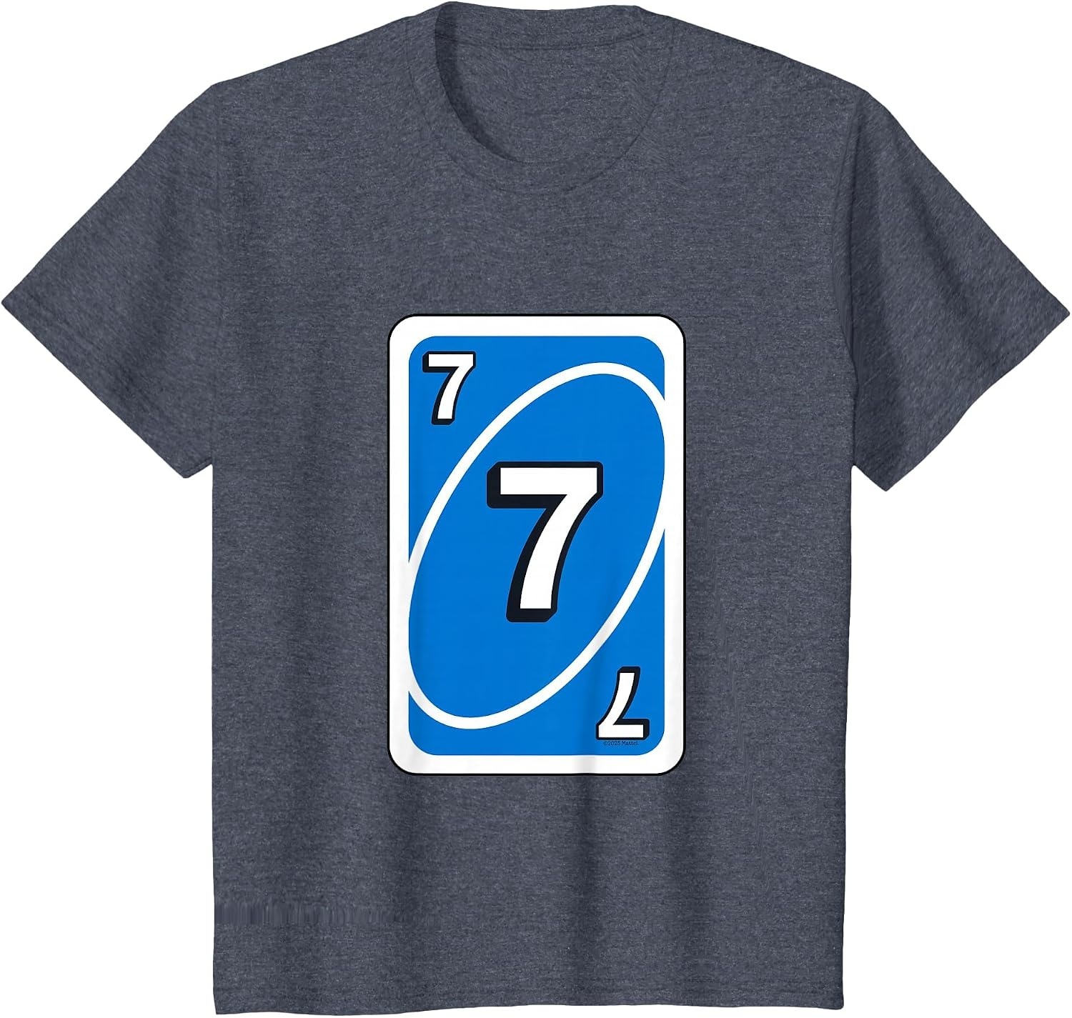 image:imageUNO Halloween Blue 7 Card TShirtHeather Blue