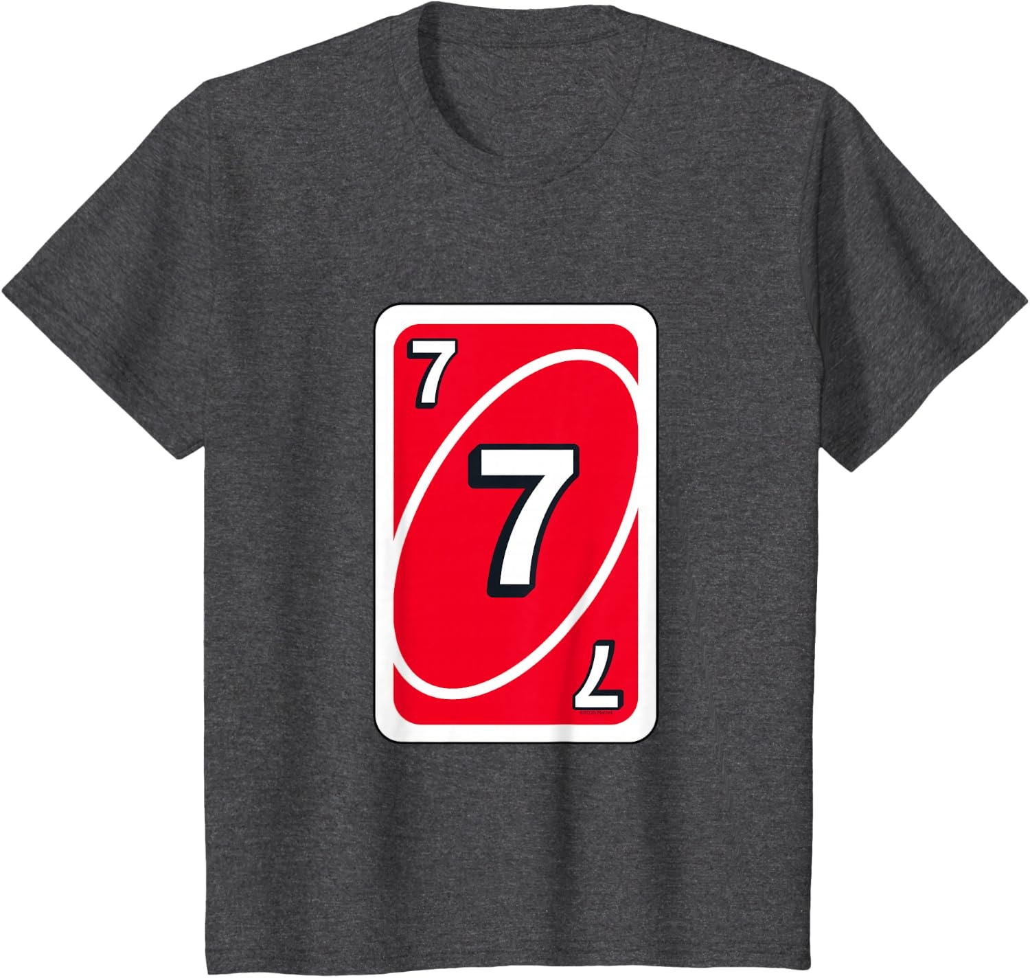 image:imageUNO Halloween Red 7 Card TShirtDark Heather Grey