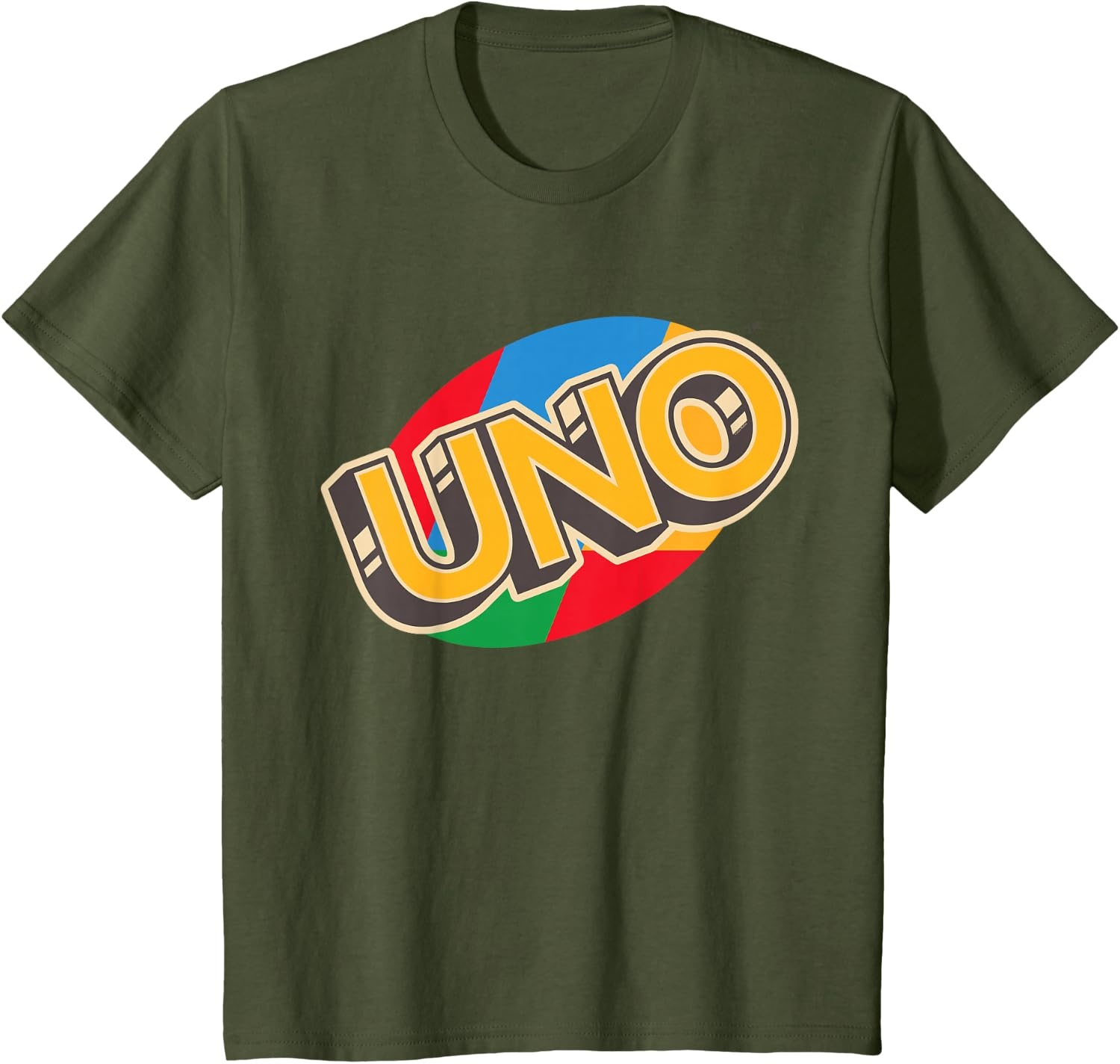 image:imageUNO Vintage Game Night Logo TShirtOlive Green