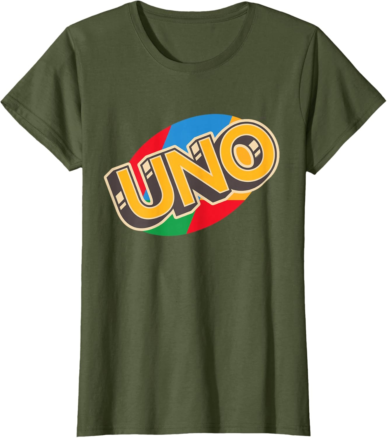 image:imageUNO Vintage Game Night Logo TShirtOlive Green