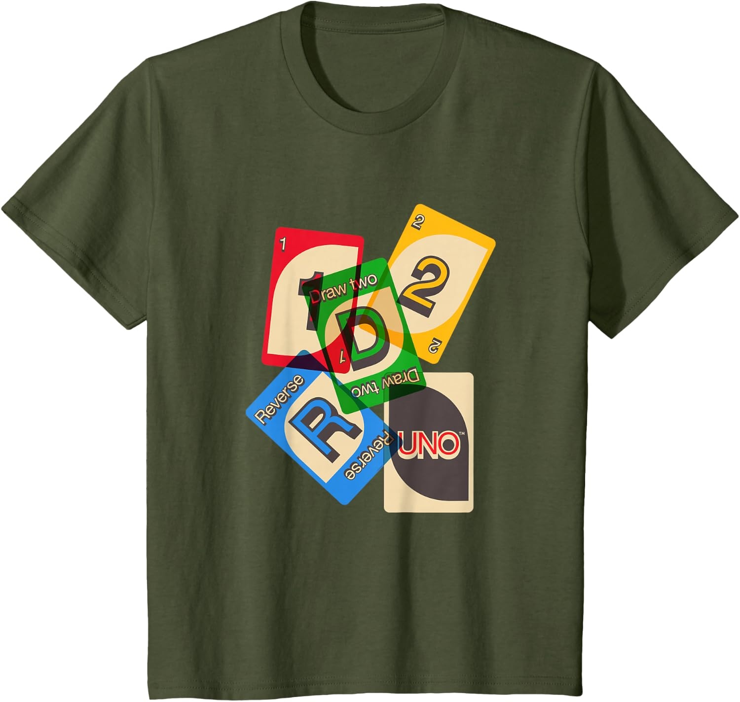 image:imageUNO Vintage Game Night TShirtOlive Green