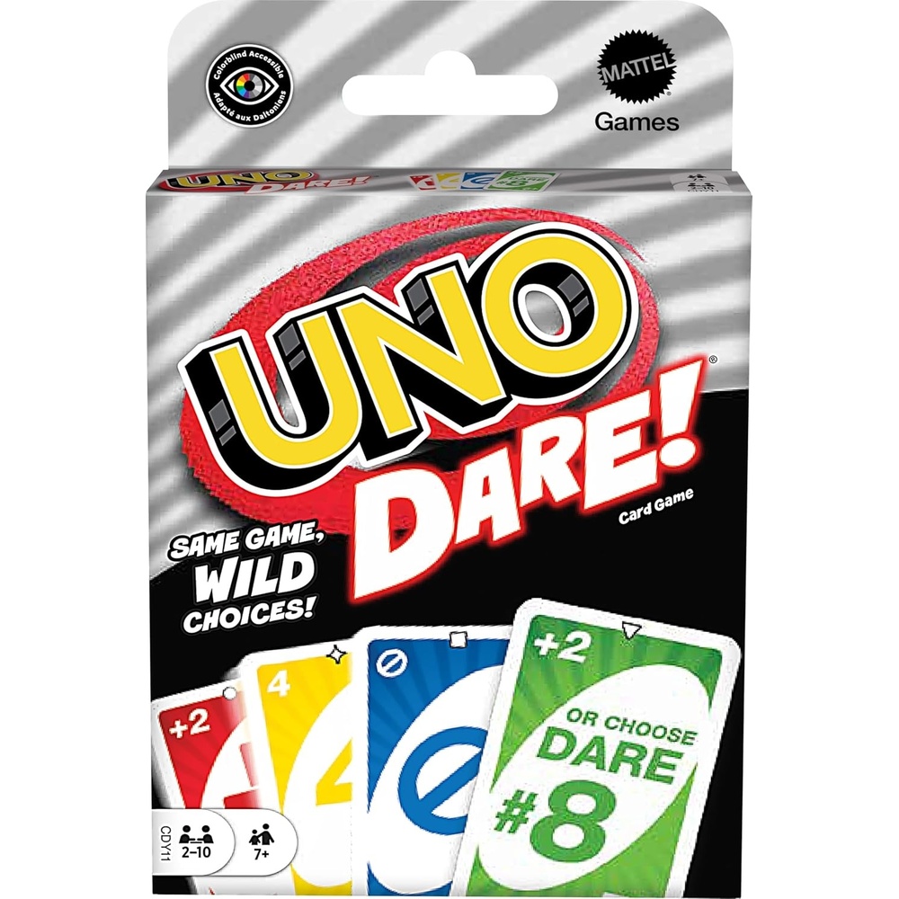 image:imageMattel Games UNO Dare Card Game Ages 7 210 Players Classic Play with Challenging amp Silly Dares from 3 Different Categories for Kids Teens amp Family Game Night1 count
