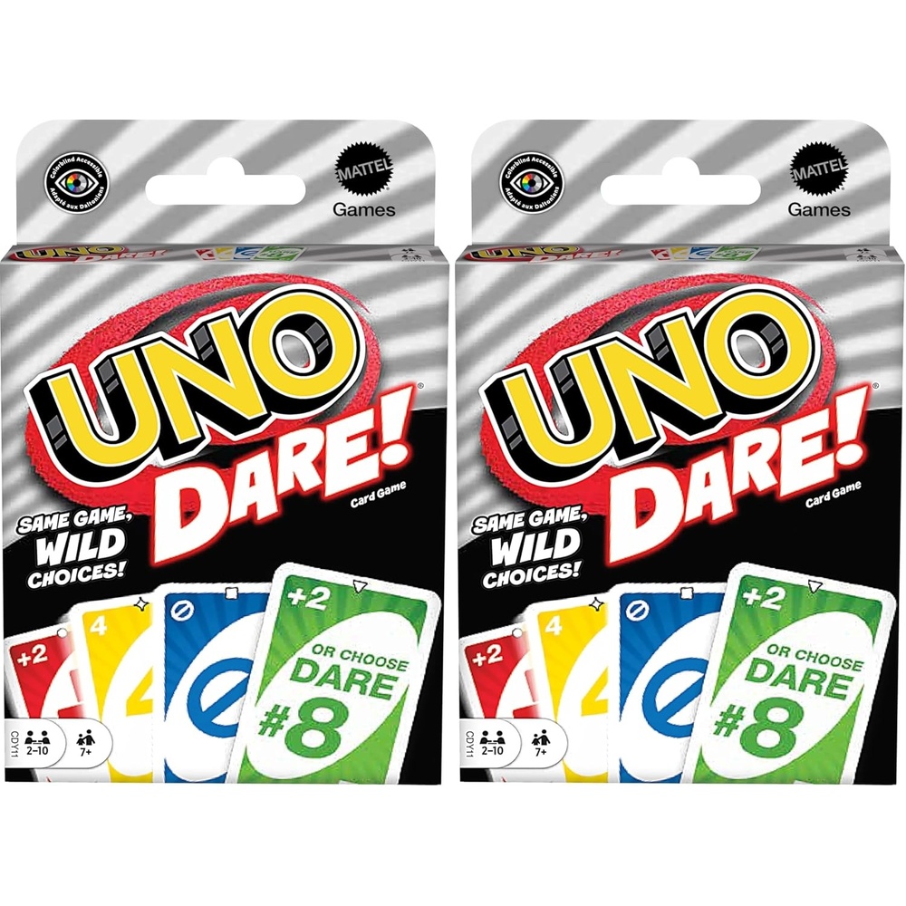image:imageMattel Games UNO Dare Card Game Ages 7 210 Players Classic Play with Challenging amp Silly Dares from 3 Different Categories for Kids Teens amp Family Game Night2 count