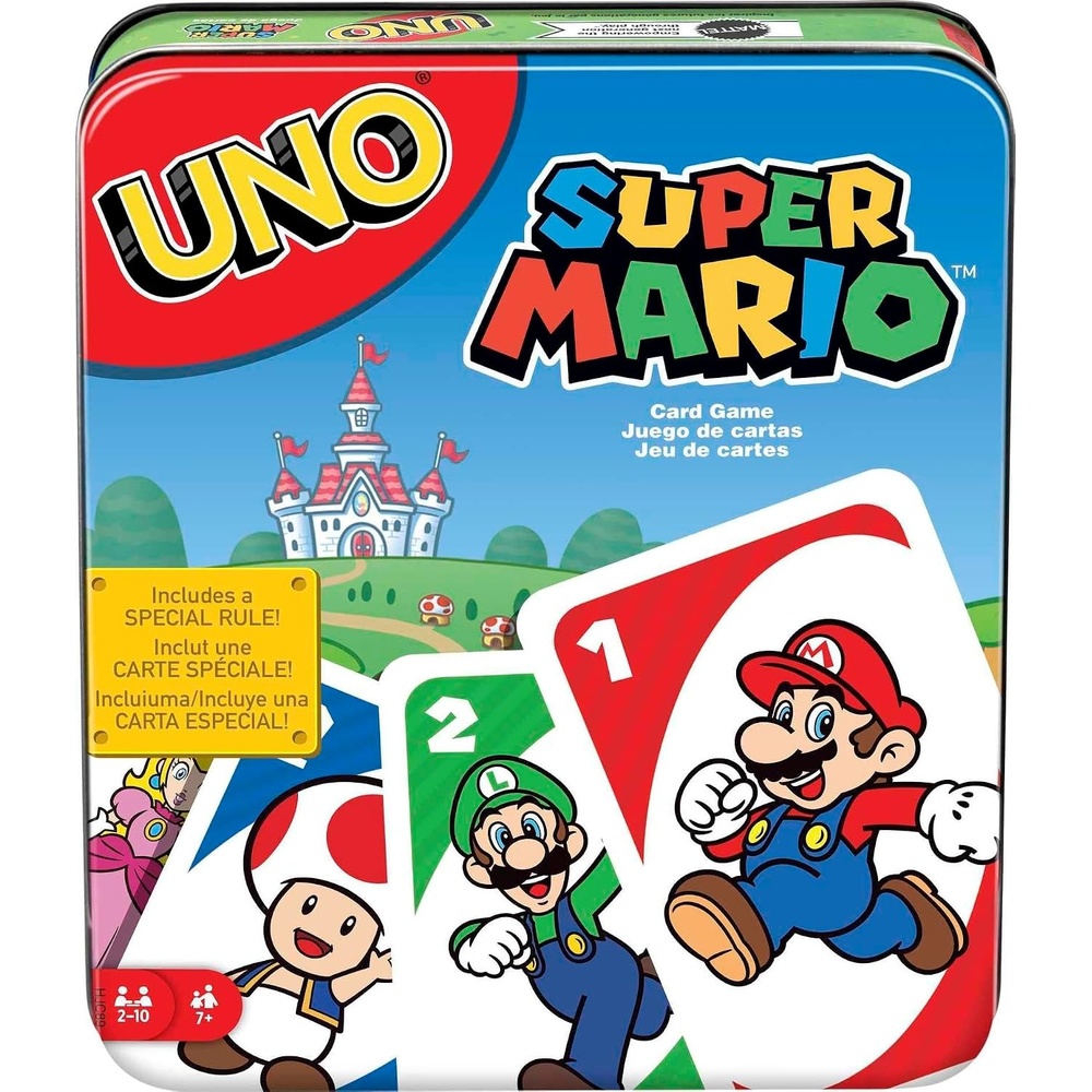 image:imageMattel Games UNO Super Mario Card Game Animated Character Themed Collector Deck 112 Cards with Character Images Gift for Kids Ages 7 Years Old amp UpUNO Super Mario Bros