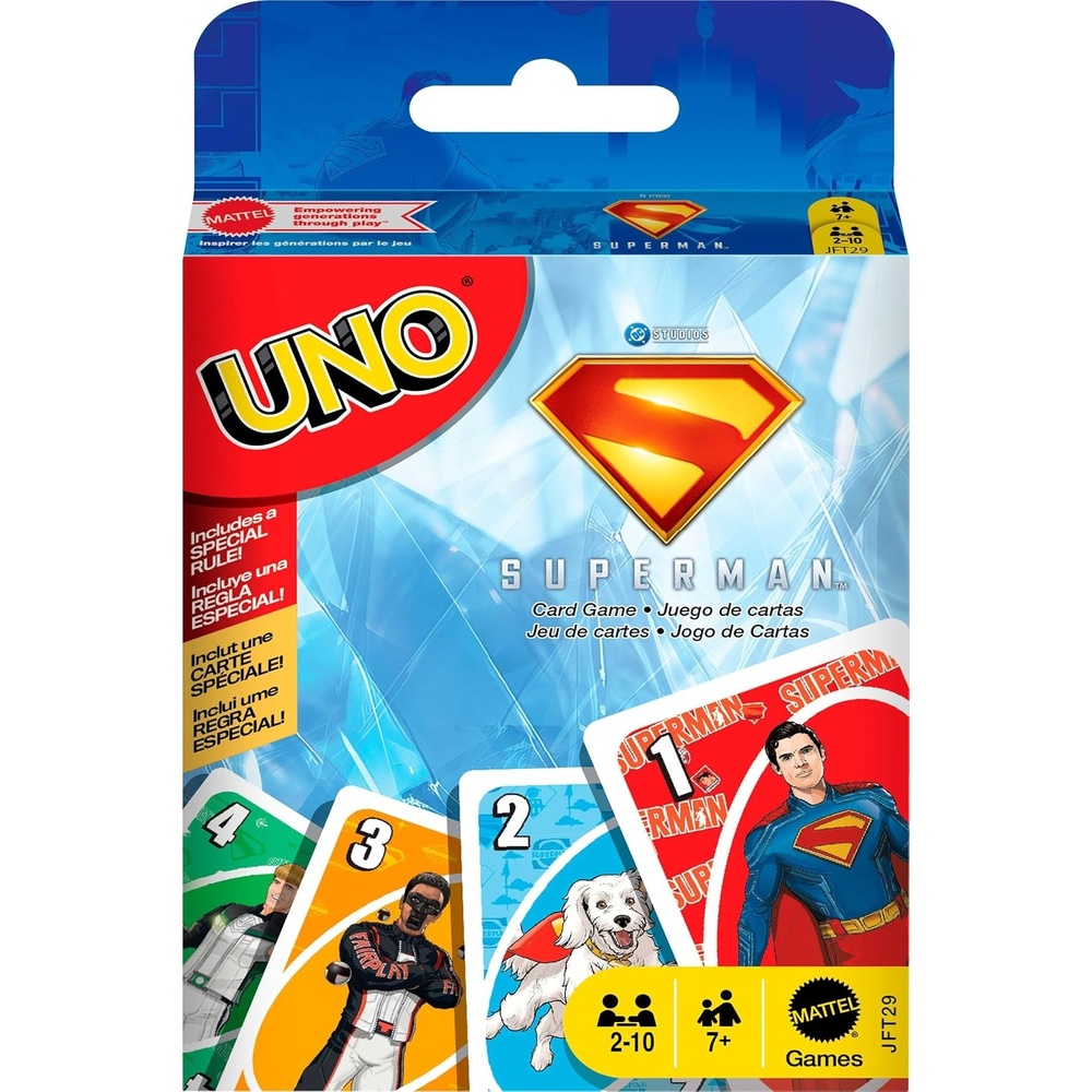 image:imageMattel Games UNO Super Mario Card Game Animated Character Themed Collector Deck 112 Cards with Character Images Gift for Kids Ages 7 Years Old amp UpUNO Superman