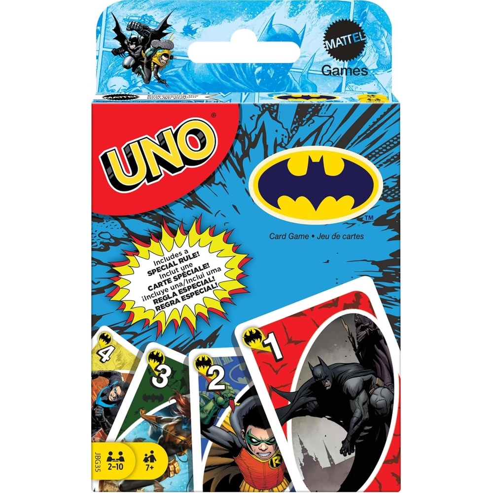 image:imageMattel Games UNO Super Mario Card Game Animated Character Themed Collector Deck 112 Cards with Character Images Gift for Kids Ages 7 Years Old amp UpUNO Batman