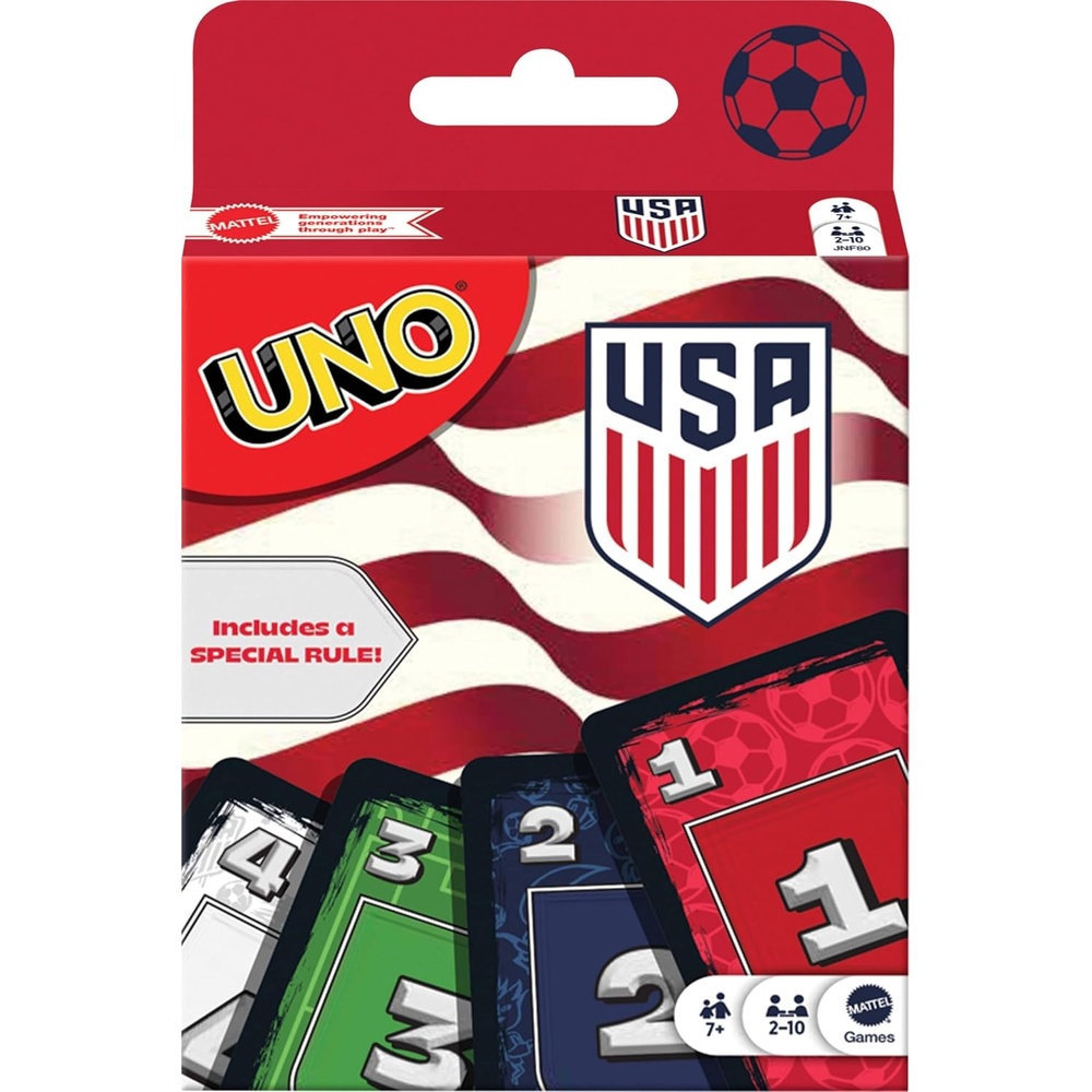 image:imageMattel Games UNO Super Mario Card Game Animated Character Themed Collector Deck 112 Cards with Character Images Gift for Kids Ages 7 Years Old amp UpUNO Soccer