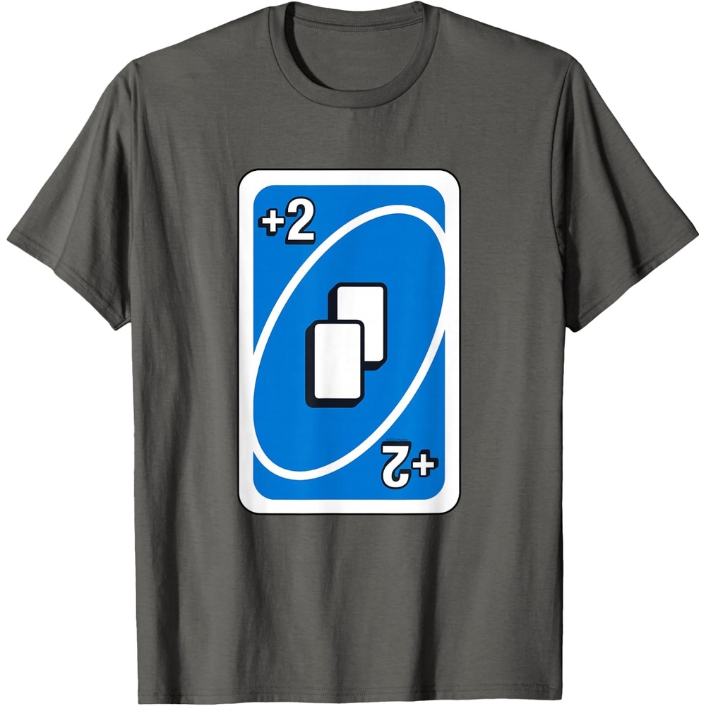 image:imageUNO Blue Draw Two Card TShirtAsphalt Grey