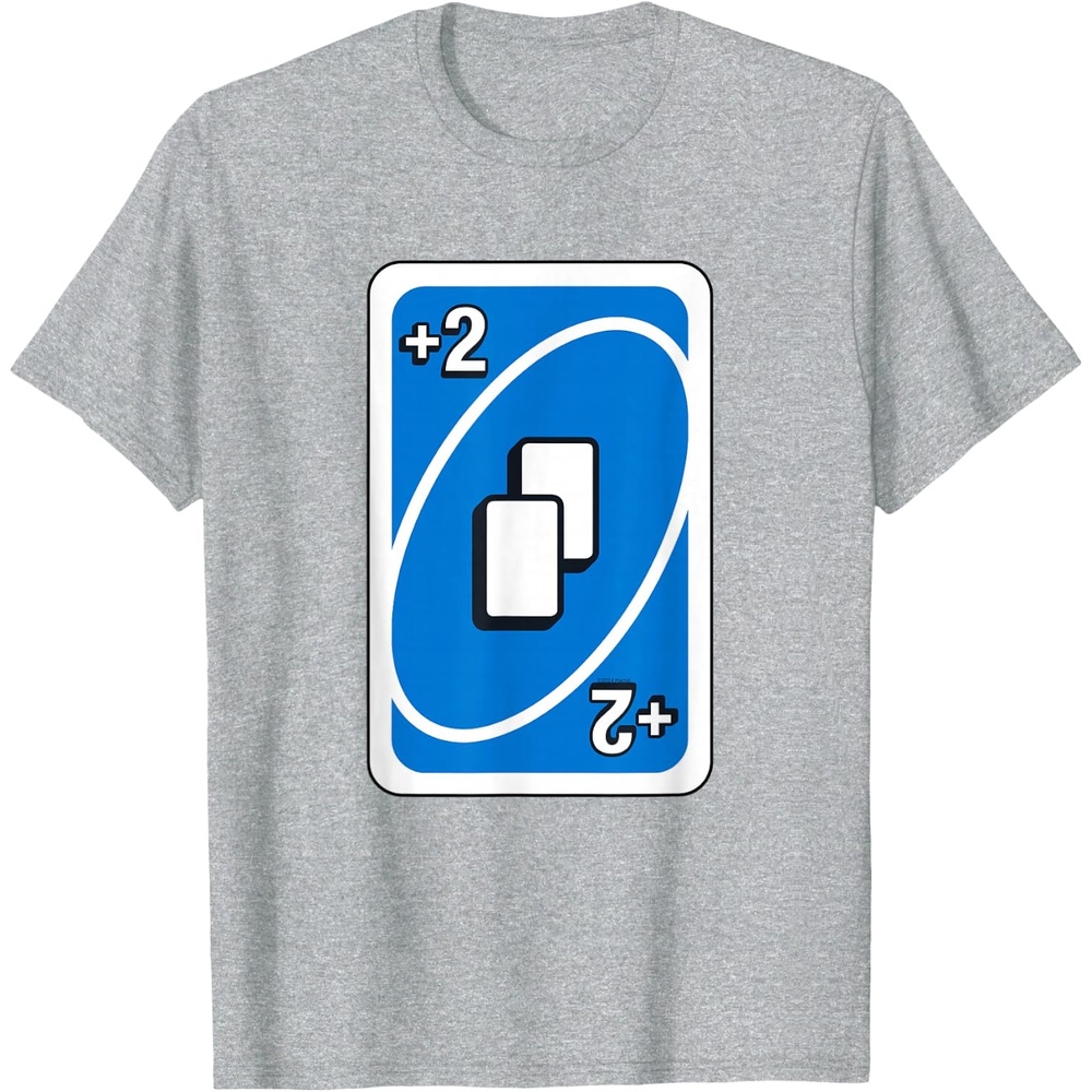 image:imageUNO Blue Draw Two Card TShirtHeather Grey