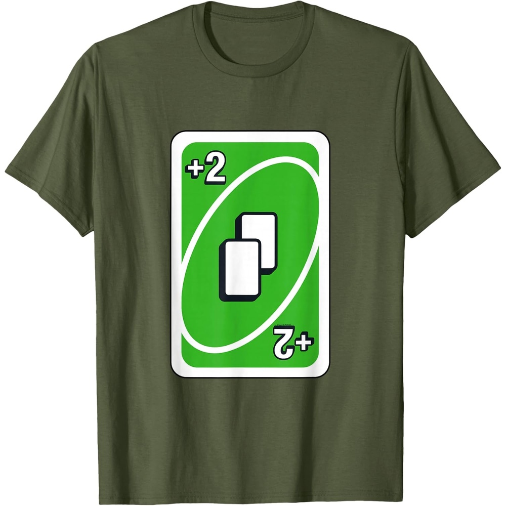 image:imageUNO Green Draw Two Card TShirtOlive Green